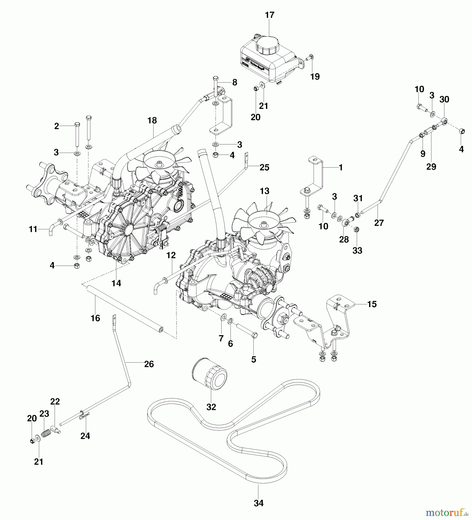Husqvarna Nullwendekreismäher, Zero-Turn EZC 4824 BF (966047501) - Husqvarna Zero-Turn Mower (2010-06 & After) Hydraulic Pump - Motor