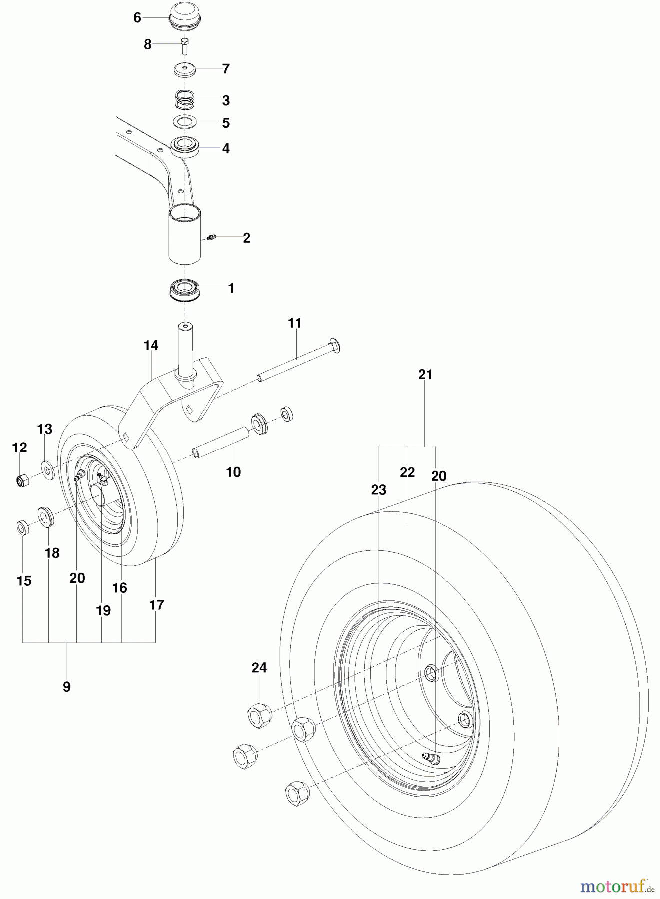Husqvarna Nullwendekreismäher, Zero-Turn EZC 4824 BF (966047501) - Husqvarna Zero-Turn Mower (2010-06 & After) Wheels and Tires