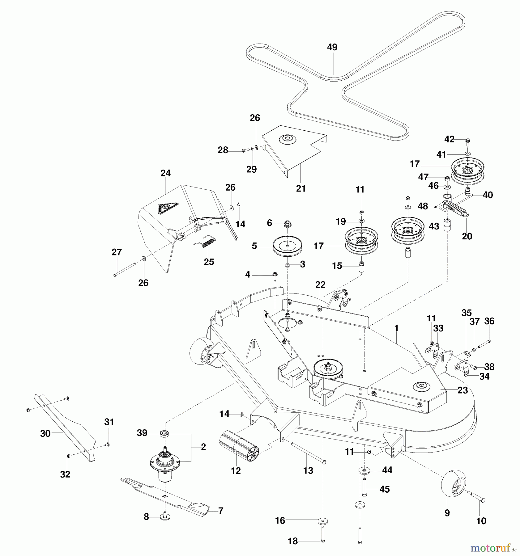 Husqvarna Nullwendekreismäher, Zero-Turn FD 52M (966582601) - Husqvarna Zero-Turn Mower (2010-02 & After) 52 Inch Deck