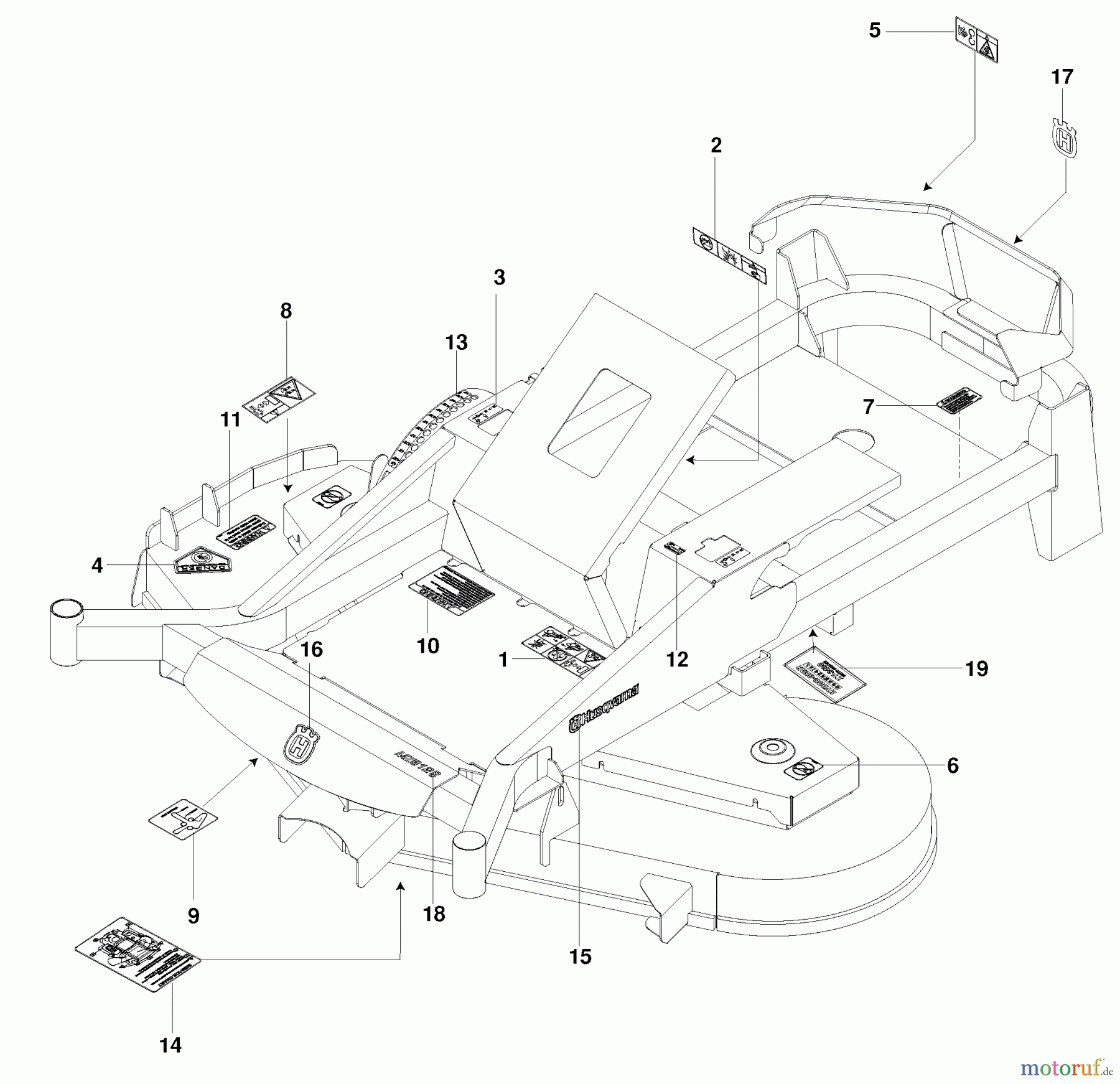 Husqvarna Nullwendekreismäher, Zero-Turn FD 52M (966582601) - Husqvarna Zero-Turn Mower (2010-02 & After) Decals