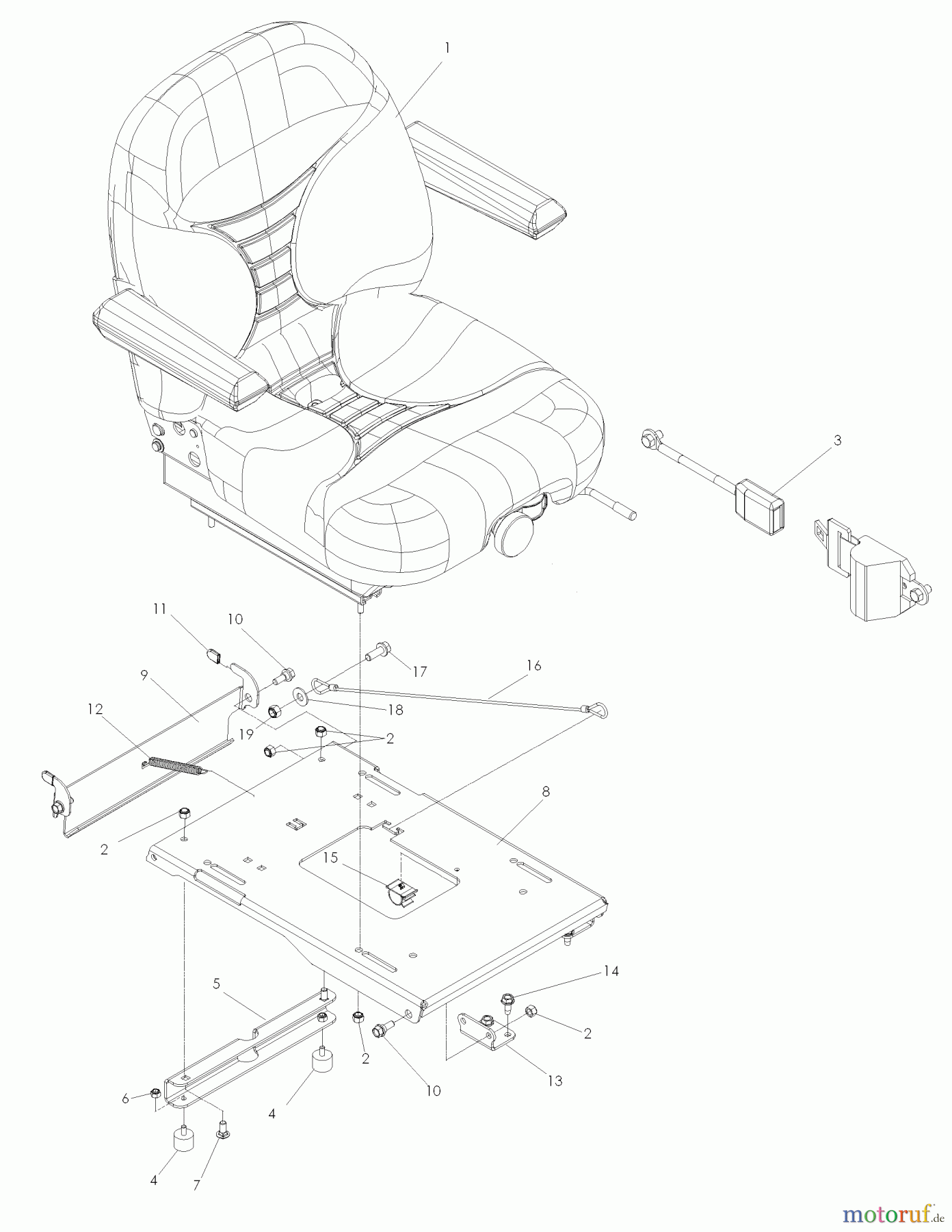 Husqvarna Nullwendekreismäher, Zero-Turn iZ 21 (968999774) - Husqvarna Zero-Turn Mower (2008-01 & After) Seat