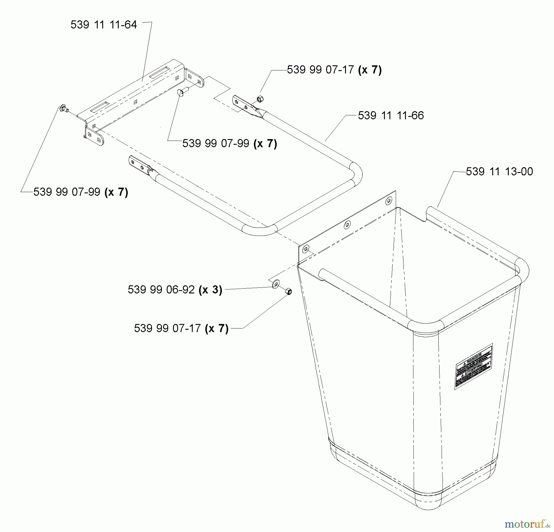 Husqvarna Nullwendekreismäher, Zero-Turn iZ 4217 (968999254) - Husqvarna Zero-Turn Mower (2005-03 & After) Accessories (Collection System Bag Assembly)