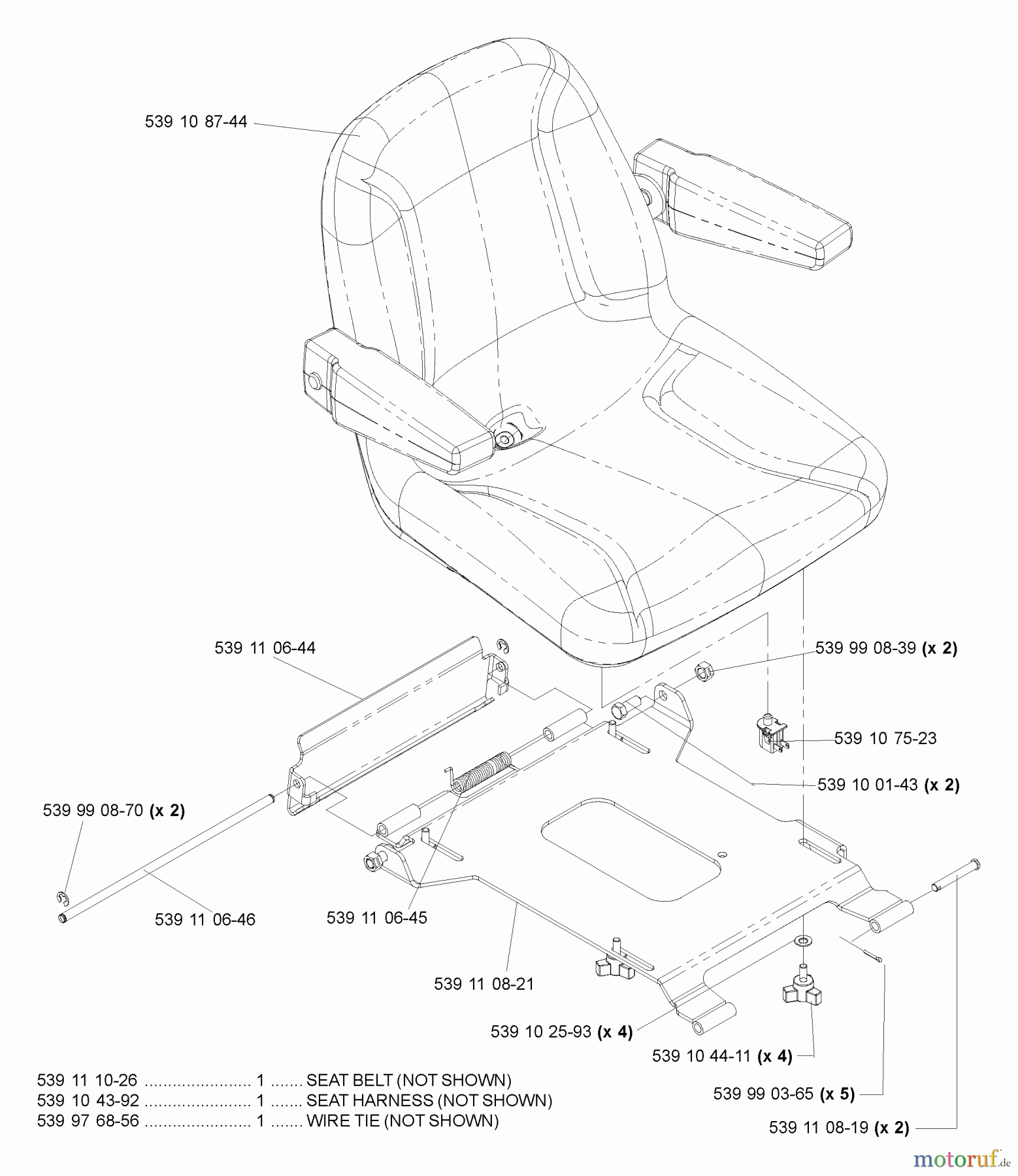 Husqvarna Nullwendekreismäher, Zero-Turn iZ 4217 (968999254) - Husqvarna Zero-Turn Mower (2005-03 & After) Seat Assembly