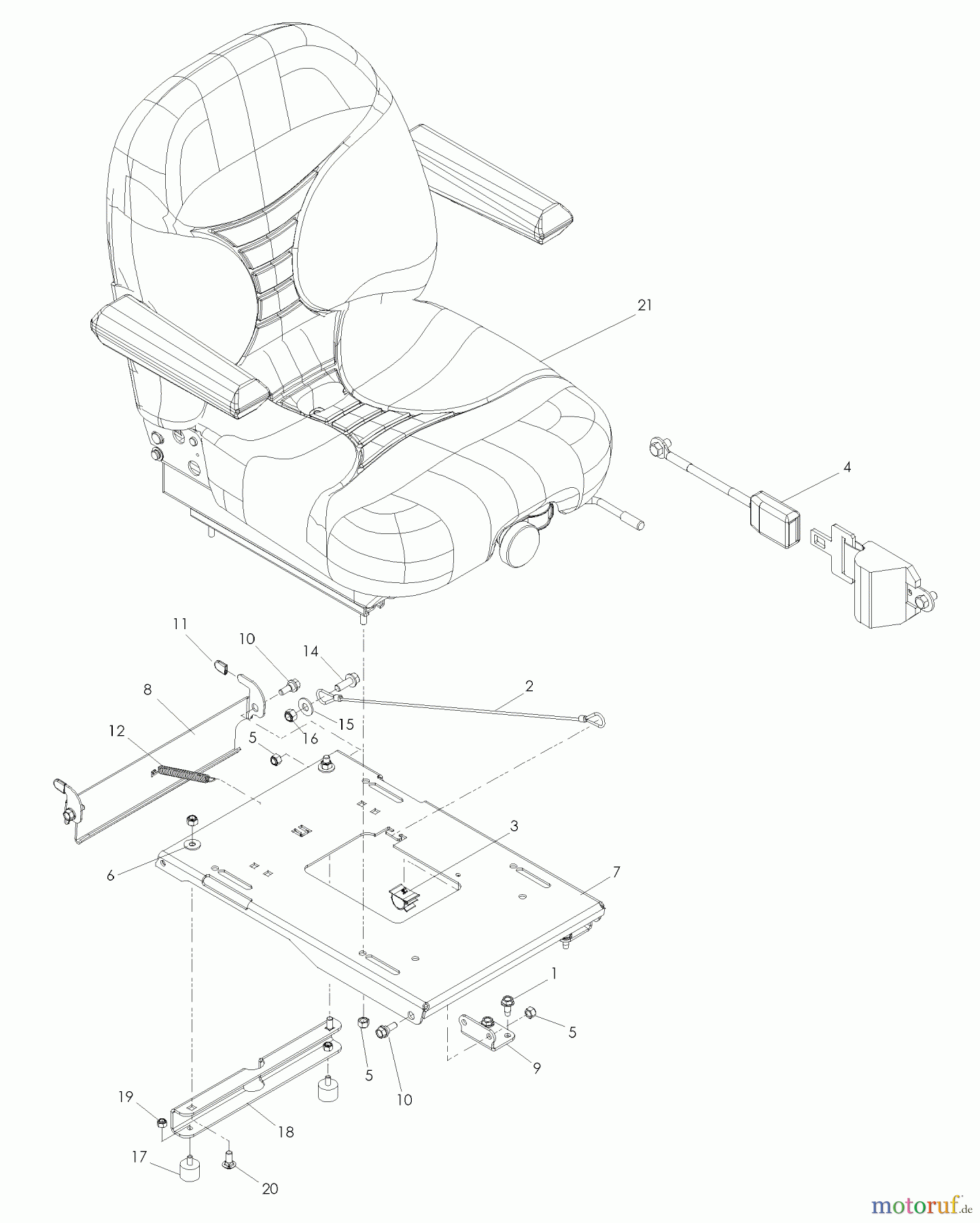 Husqvarna Nullwendekreismäher, Zero-Turn iZ 4217 (968999703) - Husqvarna Zero-Turn Mower (2007-09 to 2008-11) Seat
