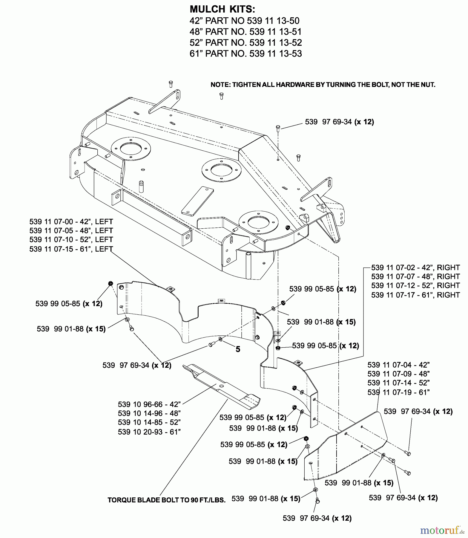  Husqvarna Nullwendekreismäher, Zero-Turn iZ 4217 TSKAA (968999254) - Husqvarna Zero-Turn Mower (2005-12 to 2006-07) Accessories Mulch Kits