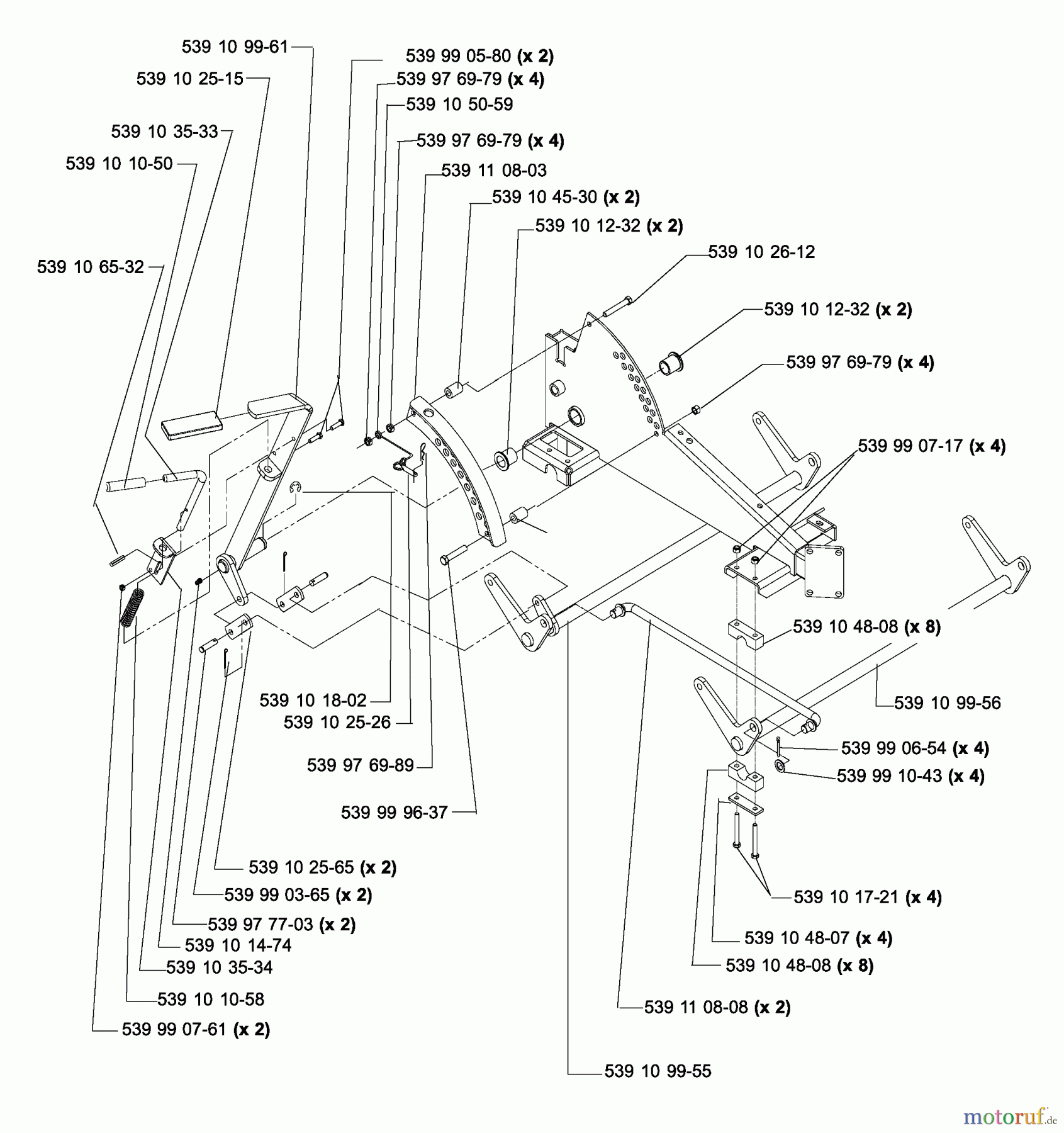 Husqvarna Nullwendekreismäher, Zero-Turn iZ 4217 TSKAA (968999254) - Husqvarna Zero-Turn Mower (2005-12 to 2006-07) Deck Lift Assembly