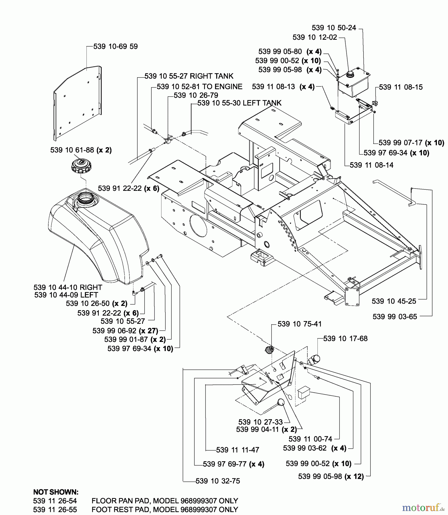 Husqvarna Nullwendekreismäher, Zero-Turn iZ 4217 TSKAA (968999254) - Husqvarna Zero-Turn Mower (2005-12 to 2006-07) Main Frame Assembly (Part 2)
