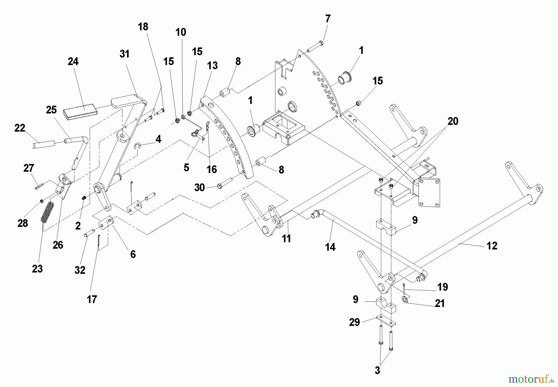 Husqvarna Nullwendekreismäher, Zero-Turn iZ 4217 TSKAA (968999254) - Husqvarna Zero-Turn Mower (2006-08 to 2007-03) Deck Lift Assembly