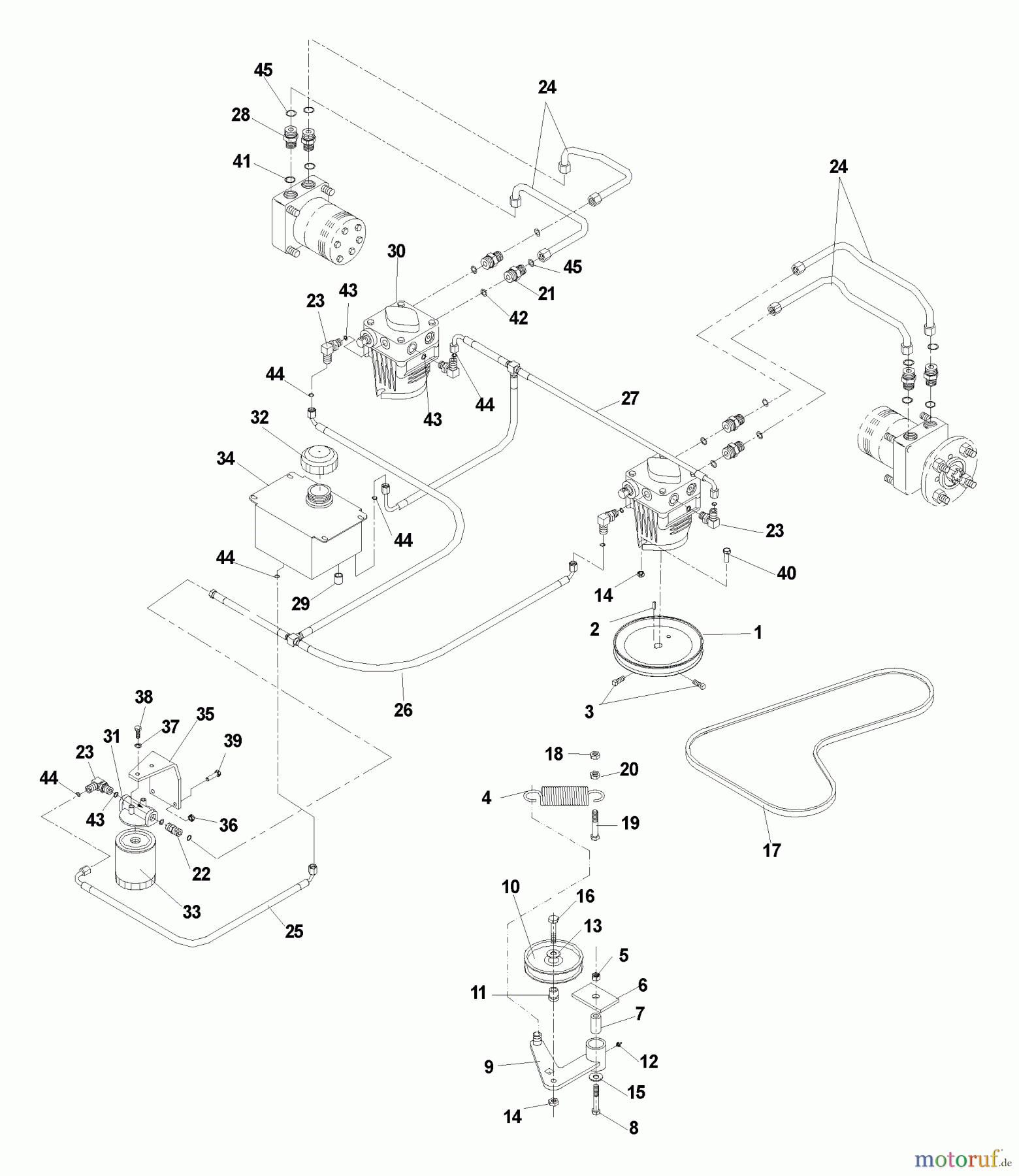  Husqvarna Nullwendekreismäher, Zero-Turn iZ 4217 TSKAA (968999254) - Husqvarna Zero-Turn Mower (2006-08 to 2007-03) Hydraulic Assembly (TE)