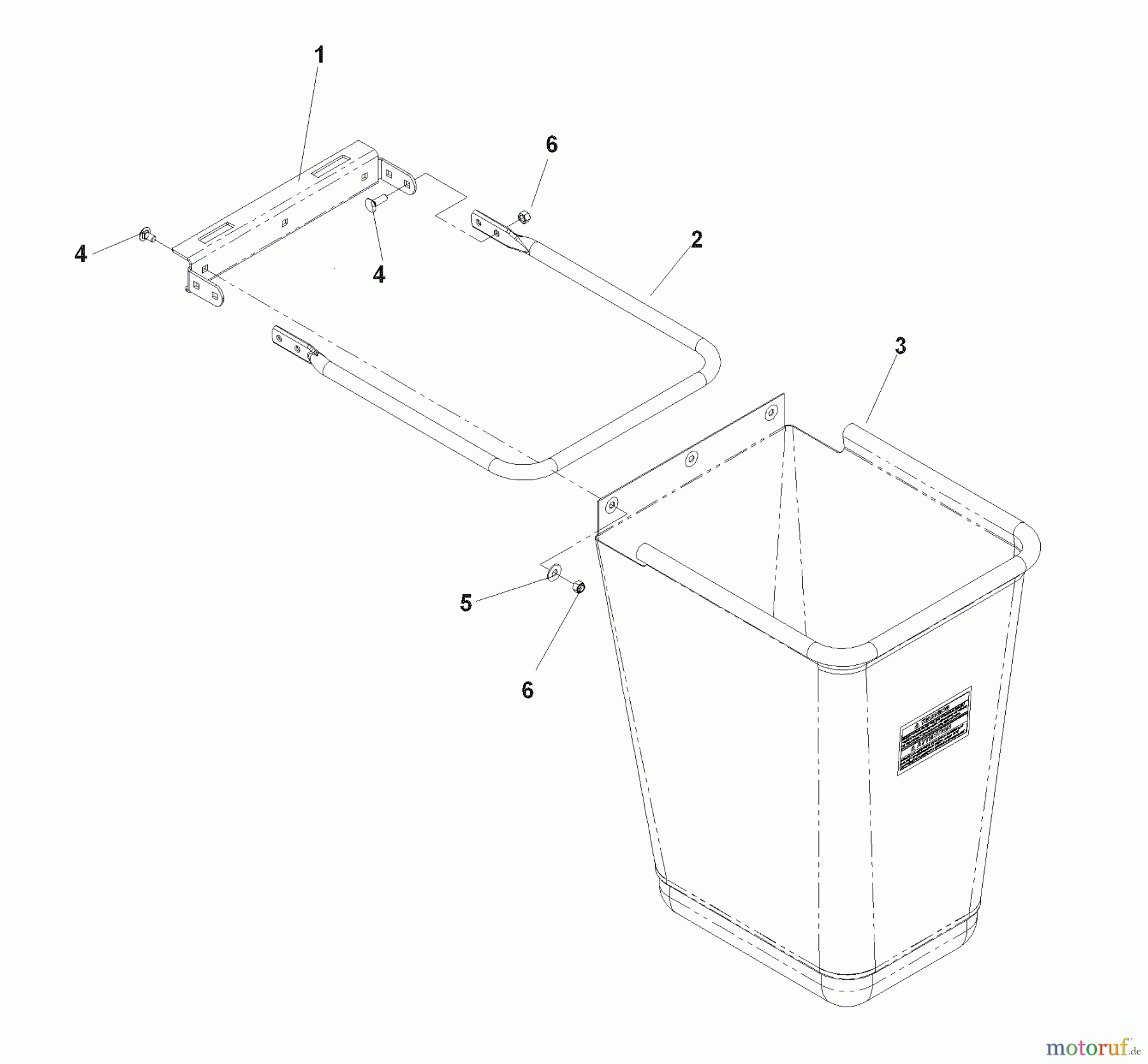 Husqvarna Nullwendekreismäher, Zero-Turn iZ 4217 TSKAA (968999254) - Husqvarna Zero-Turn Mower (2007-04 & After) Accessories HCS9 - 539 111280 Bag Assembly
