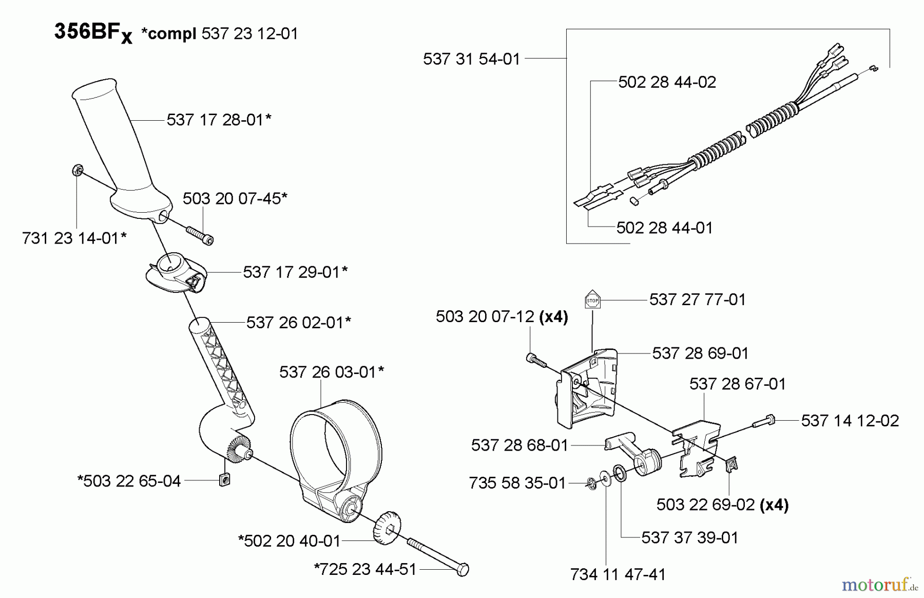 Husqvarna Bläser / Sauger / Häcksler / Mulchgeräte 356 BF - Husqvarna Backpack Blower (2004-10 & After) Throttle Handle