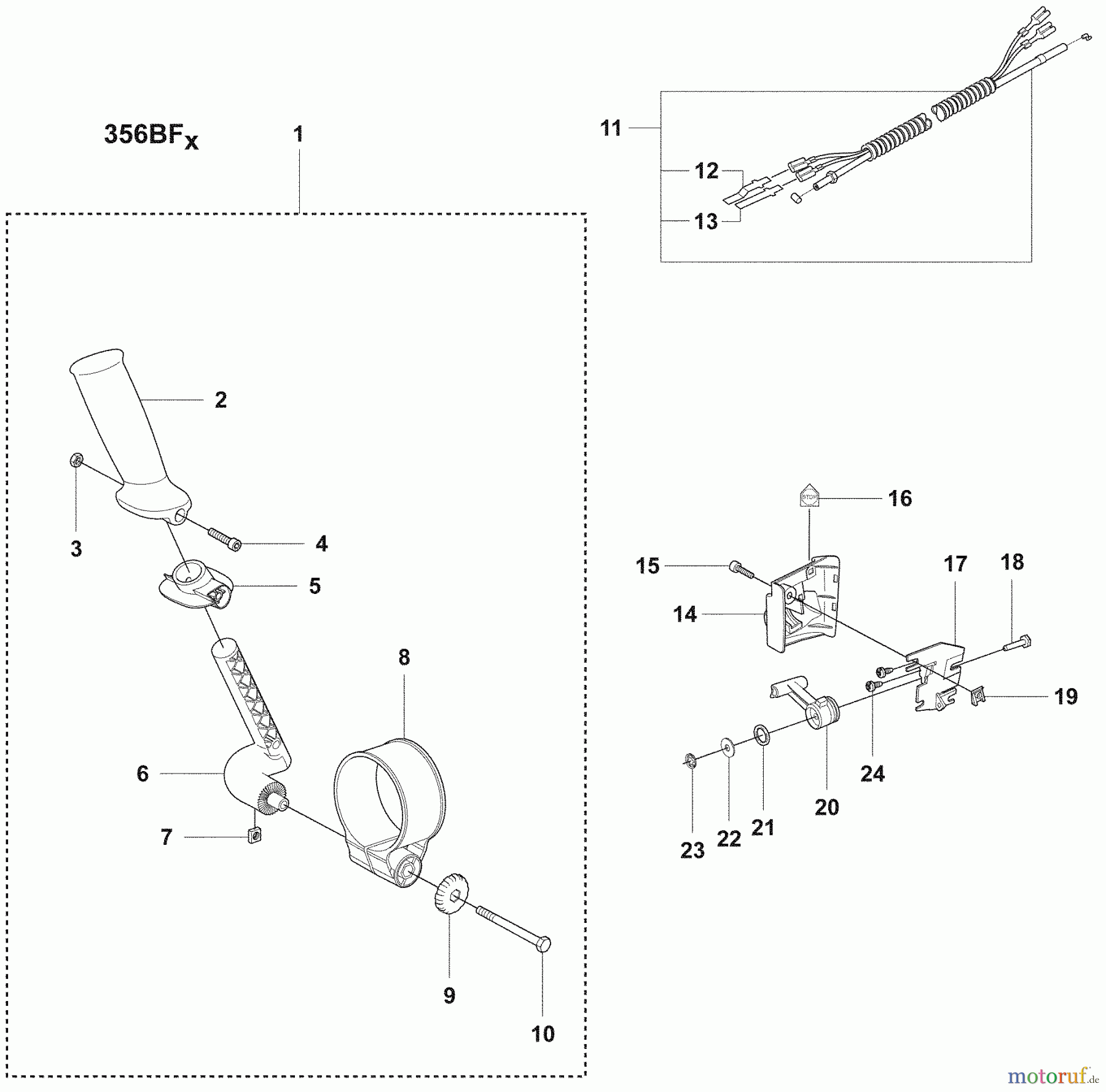 Husqvarna Bläser / Sauger / Häcksler / Mulchgeräte 356 BF X-Series - Husqvarna Backpack Blower (2009-07 & After) Bf Throttle Handle