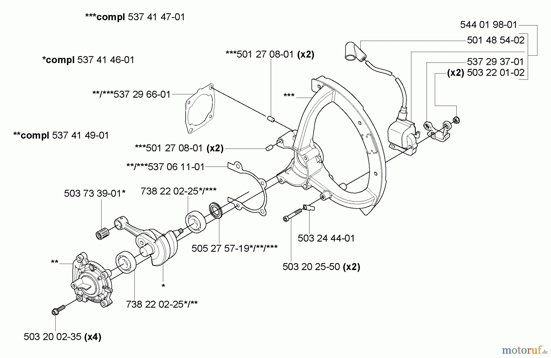 Husqvarna Bläser / Sauger / Häcksler / Mulchgeräte 356 BT - Husqvarna Backpack Blower (2004-10 & After) Crankcase, Crankshaft & Ignition