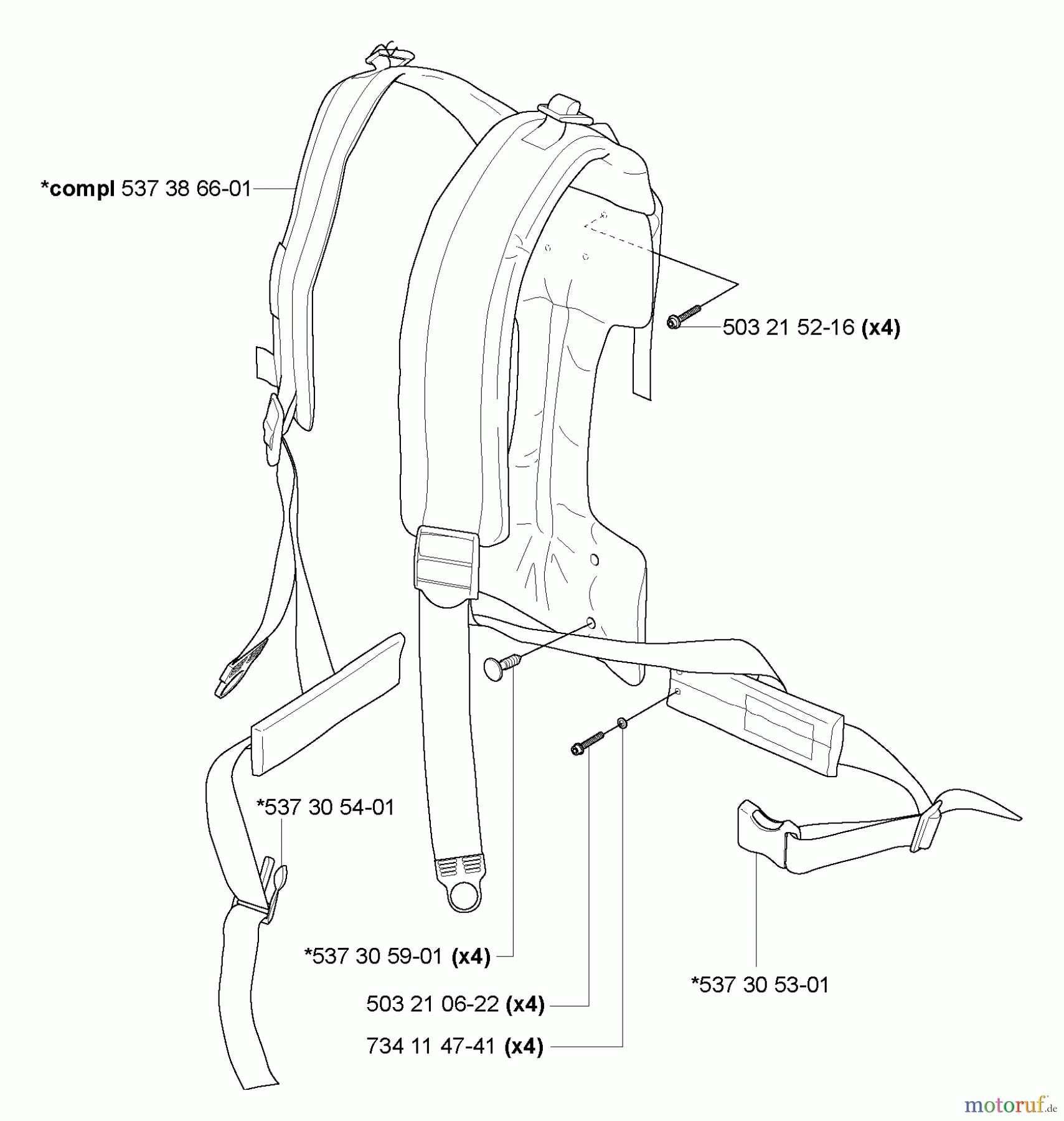  Husqvarna Bläser / Sauger / Häcksler / Mulchgeräte 356 BT - Husqvarna Backpack Blower (2004-10 & After) Harness