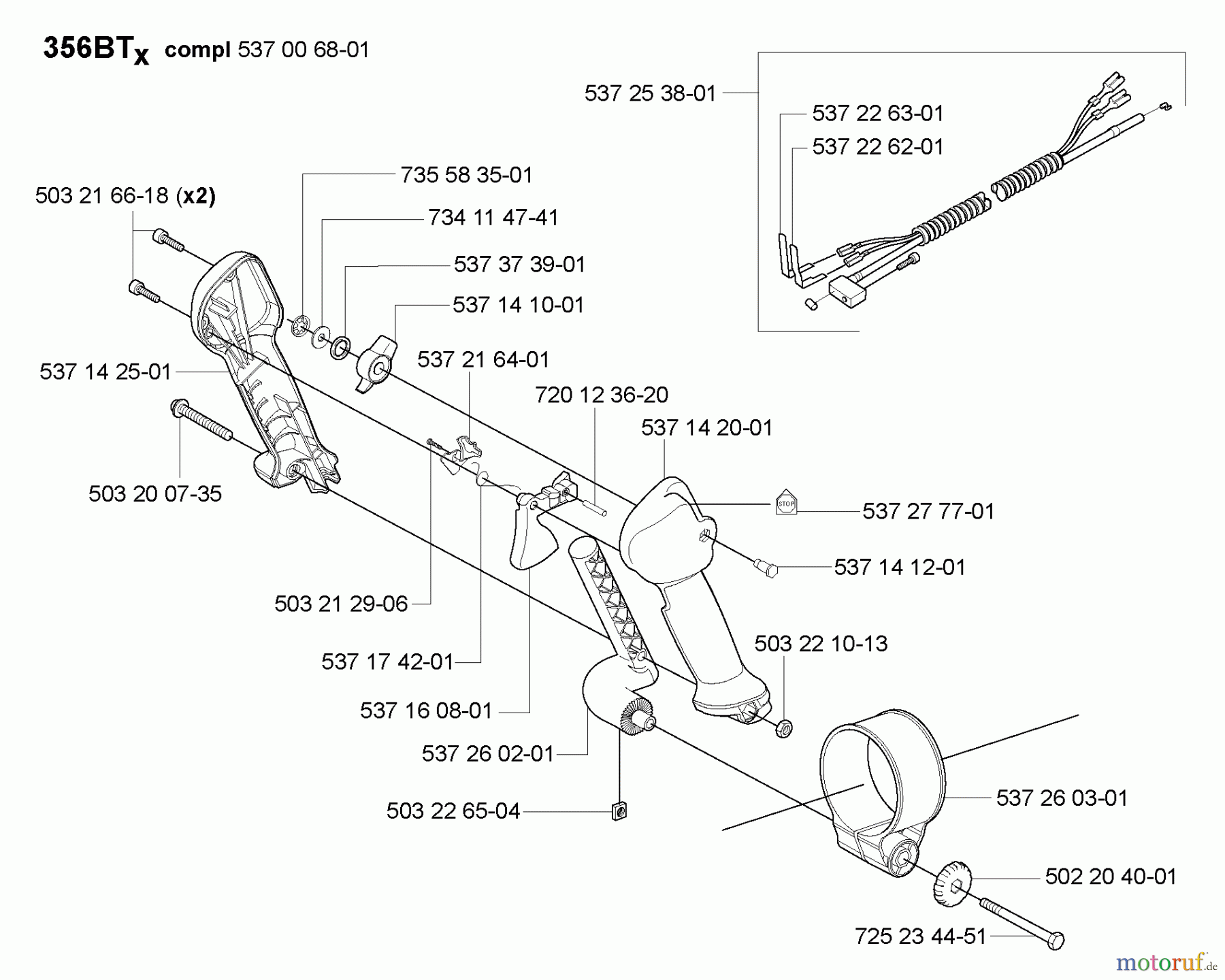 Husqvarna Bläser / Sauger / Häcksler / Mulchgeräte 356 BT - Husqvarna Backpack Blower (2004-10 & After) Throttle Handle