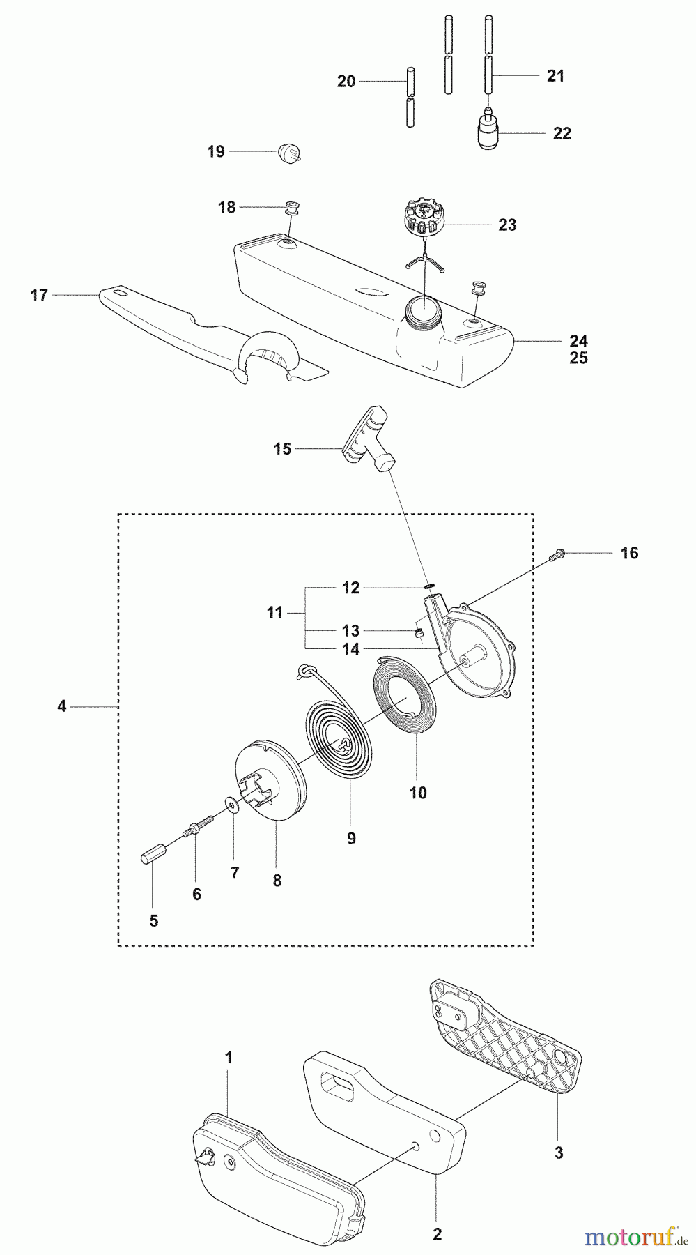 Husqvarna Bläser / Sauger / Häcksler / Mulchgeräte 356 BT X-Series - Husqvarna Backpack Blower (2009-07 & After) Fuel Tank, Starter Pulley, Springs and Air Filter