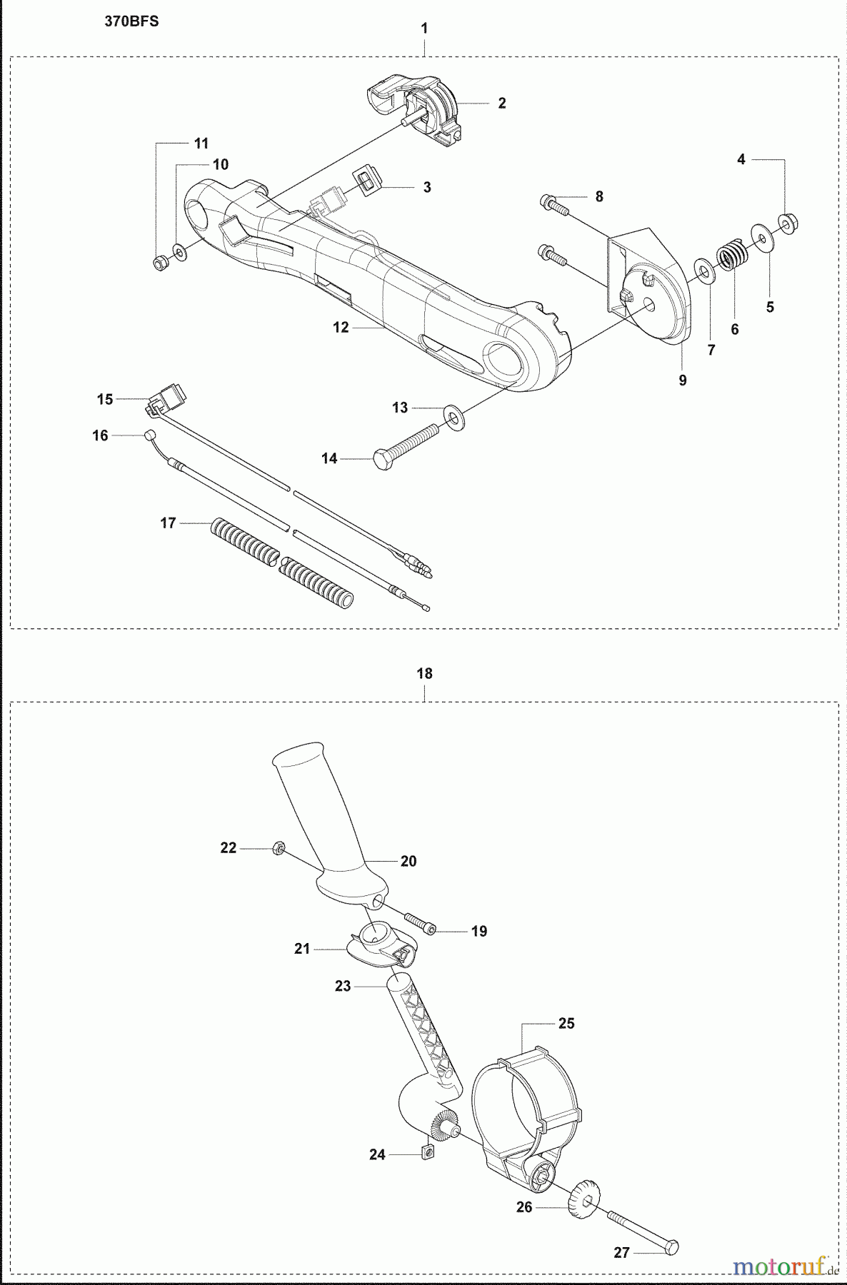 Husqvarna Bläser / Sauger / Häcksler / Mulchgeräte 370 BFS - Husqvarna Backpack Blower (2009-03 & After) BF Throttle
