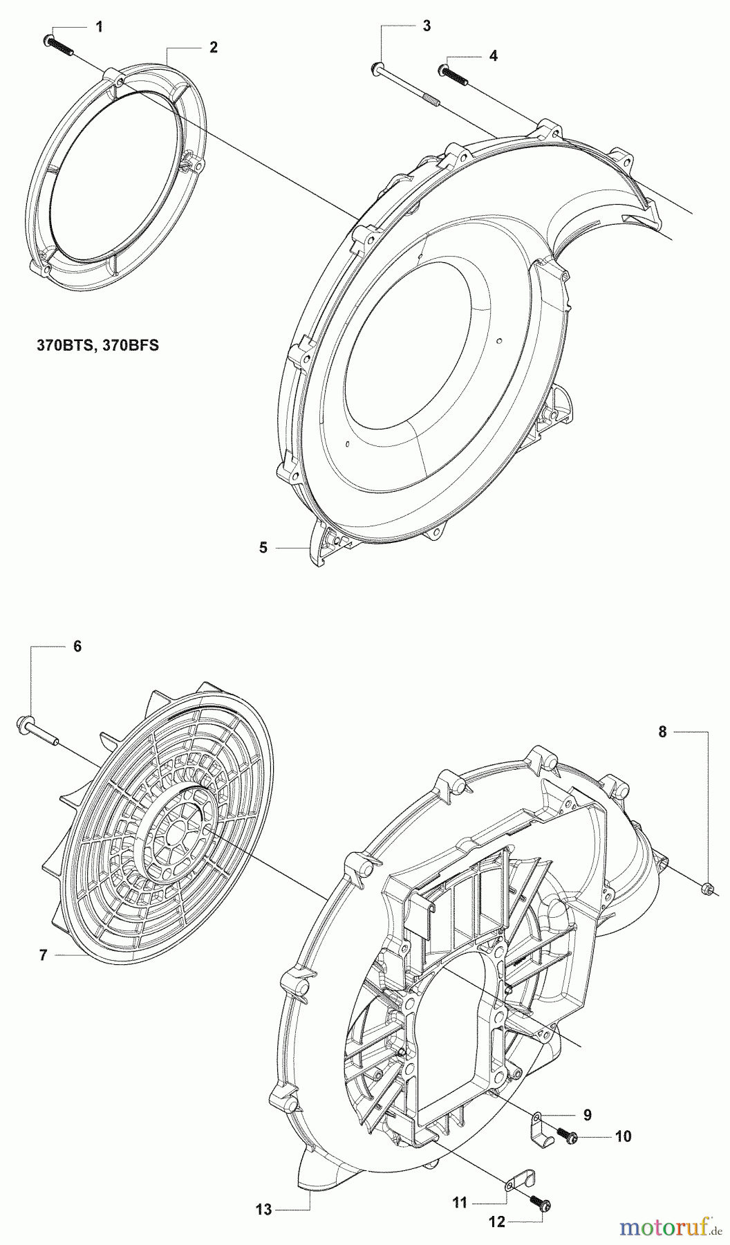 Husqvarna Bläser / Sauger / Häcksler / Mulchgeräte 370 BTS - Husqvarna Backpack Blower (2009-03 & After) Fan Housing / Impeller
