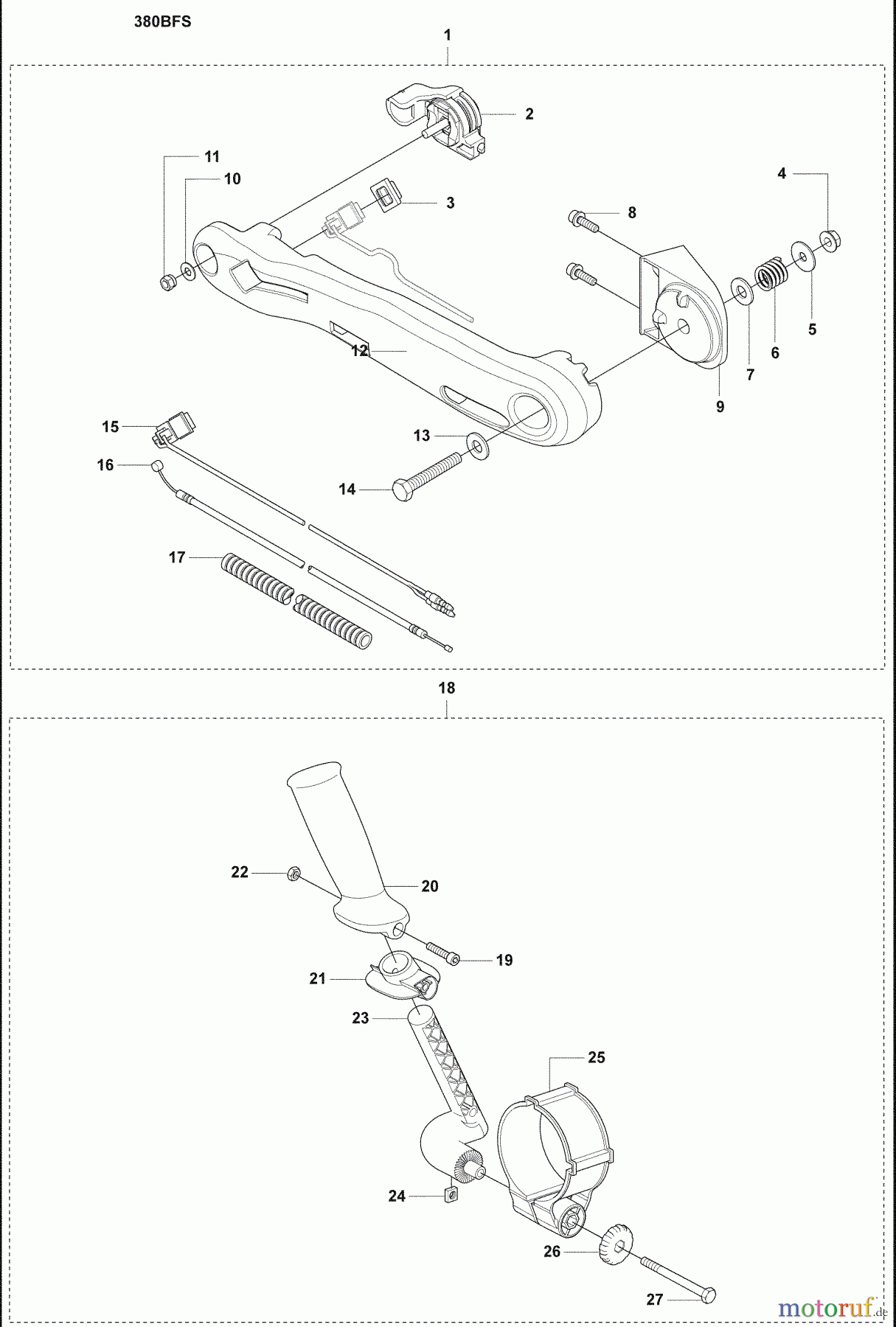  Husqvarna Bläser / Sauger / Häcksler / Mulchgeräte 380 BFS - Husqvarna Backpack Blower (2009-03 & After) BF Throttle