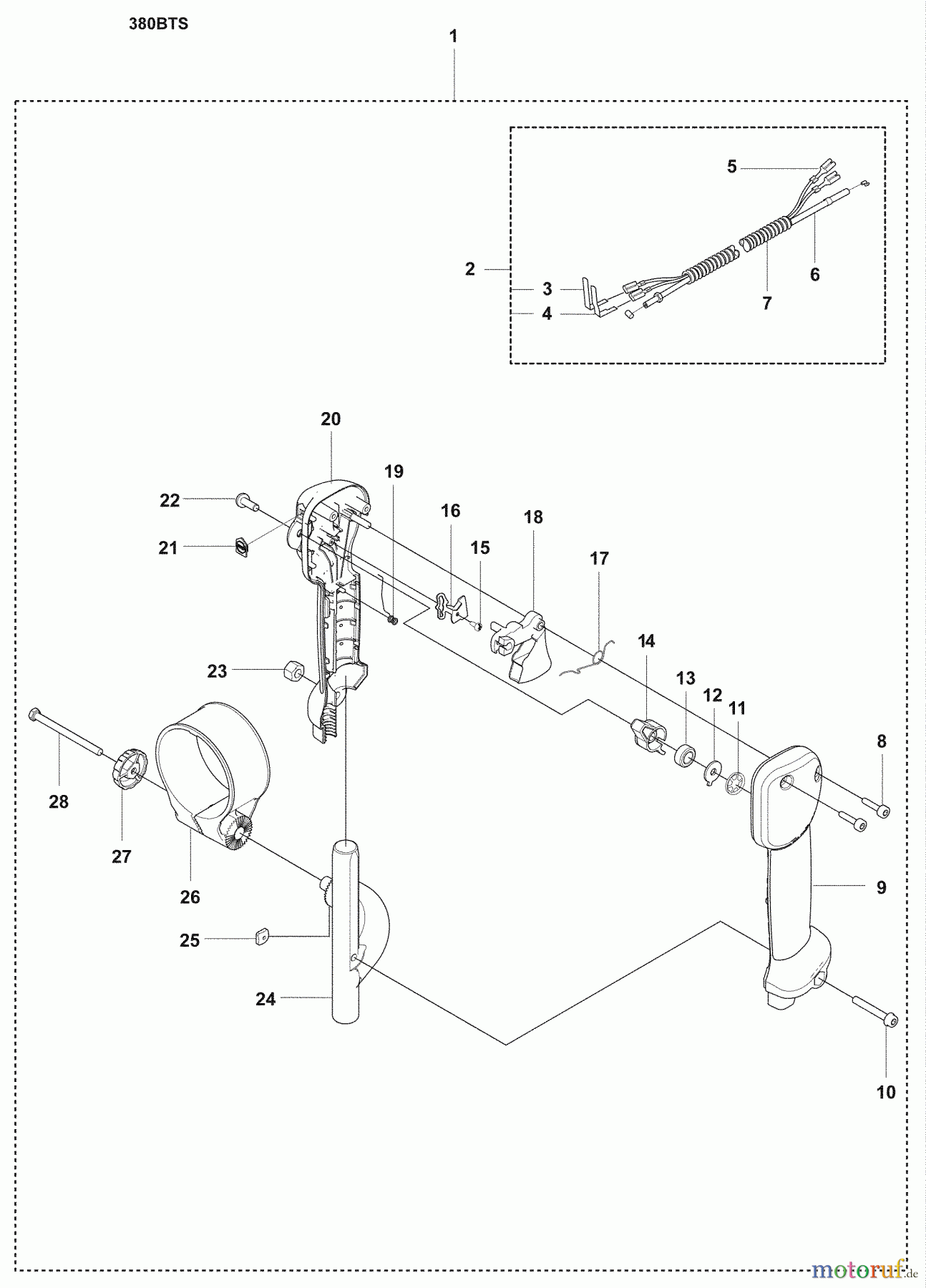 Husqvarna Bläser / Sauger / Häcksler / Mulchgeräte 380 BTS - Husqvarna Backpack Blower (2009-03 & After) BT Throttle / Switch Wires