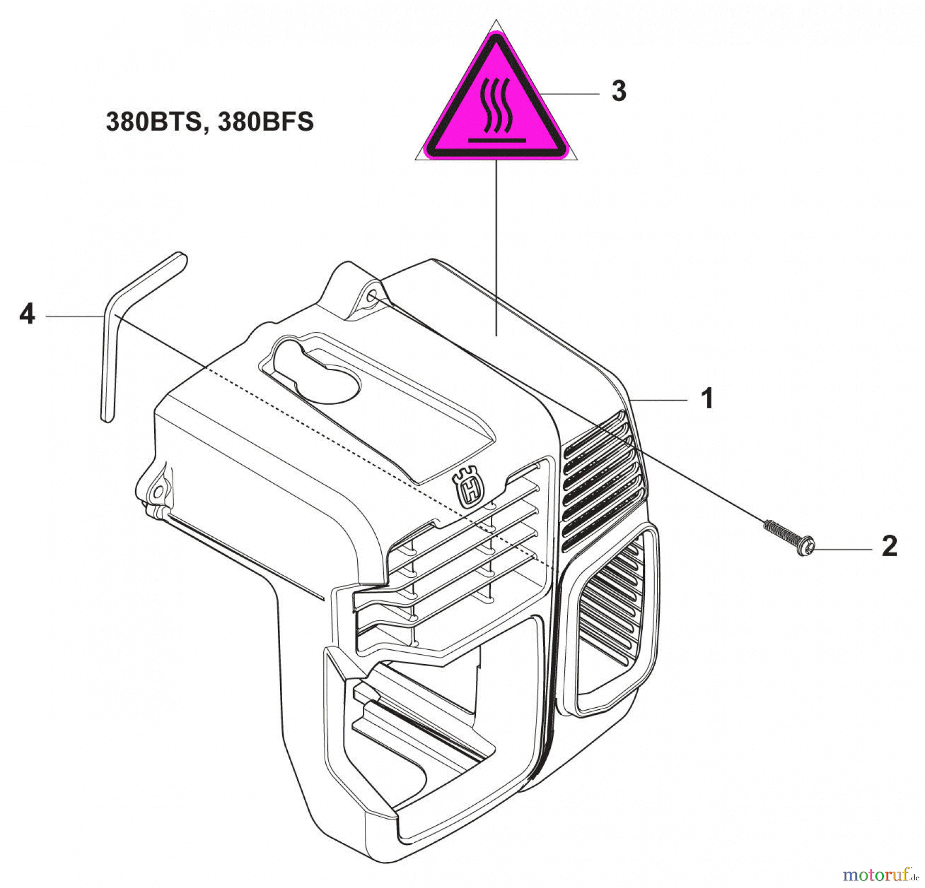 Husqvarna Bläser / Sauger / Häcksler / Mulchgeräte 380 BFS - Husqvarna Backpack Blower (2009-03 & After) Engine Cover