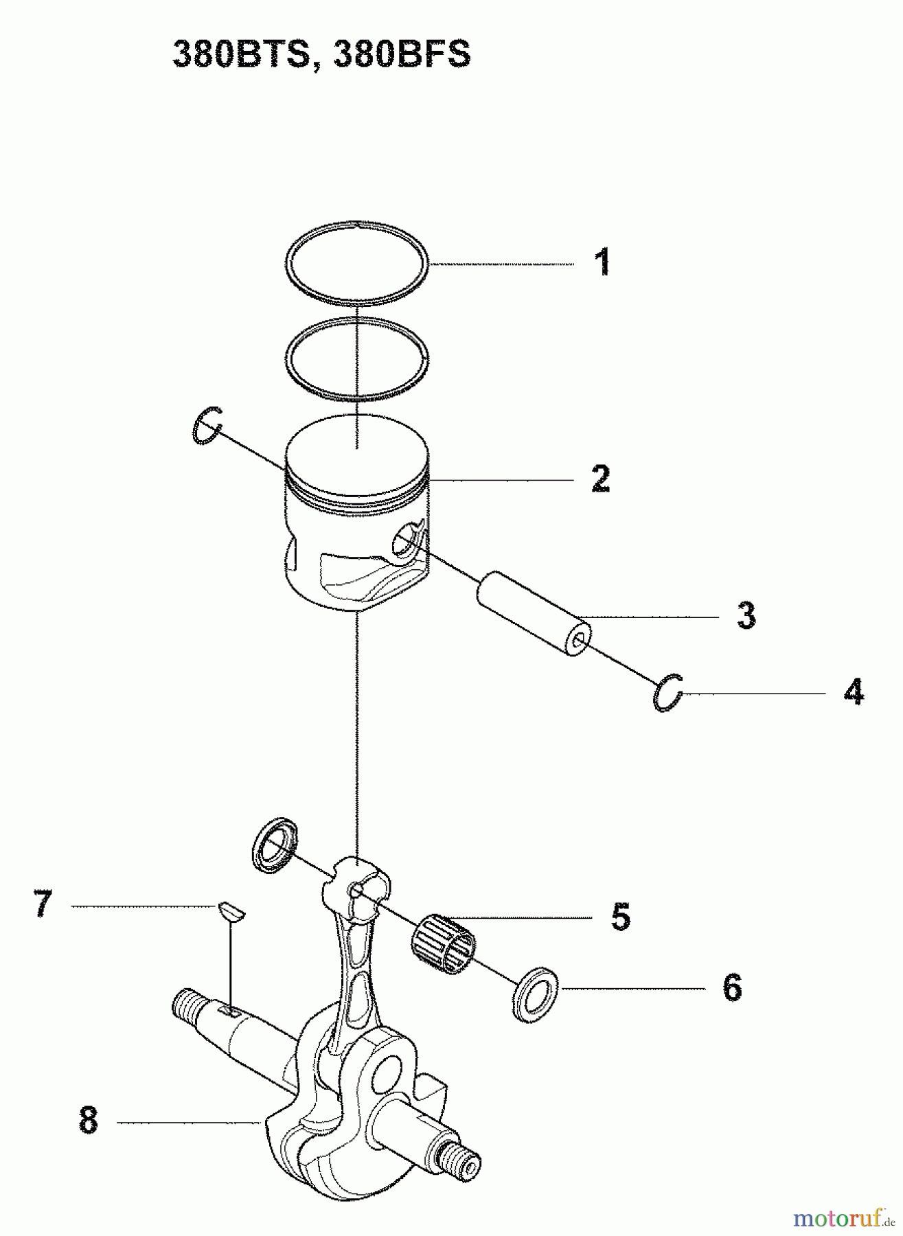 Husqvarna Bläser / Sauger / Häcksler / Mulchgeräte 380 BFS - Husqvarna Backpack Blower (2009-03 & After) Piston / Crankshaft