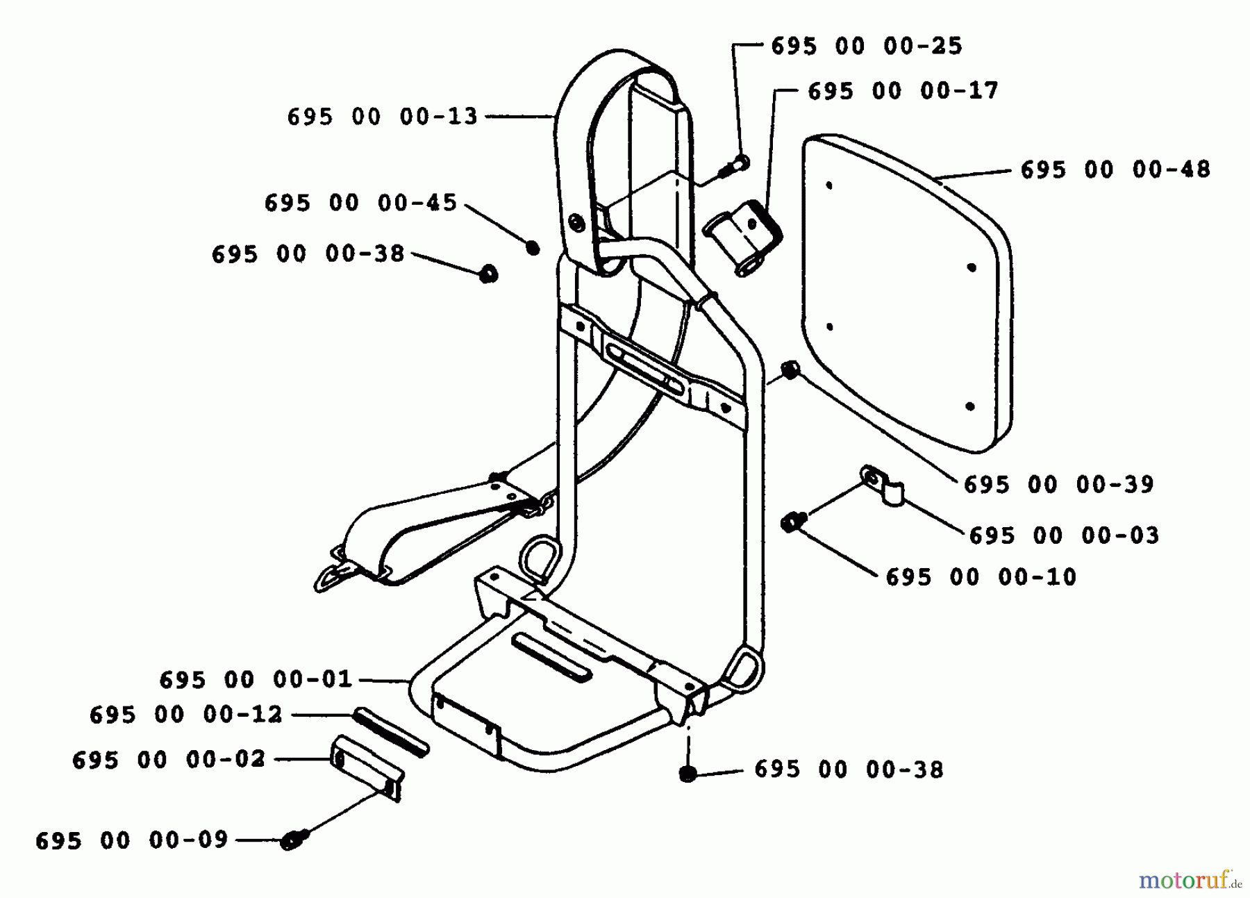 Husqvarna Bläser / Sauger / Häcksler / Mulchgeräte 40 B - Husqvarna Backpack Blower (1991-12 & After) Backpack Frame