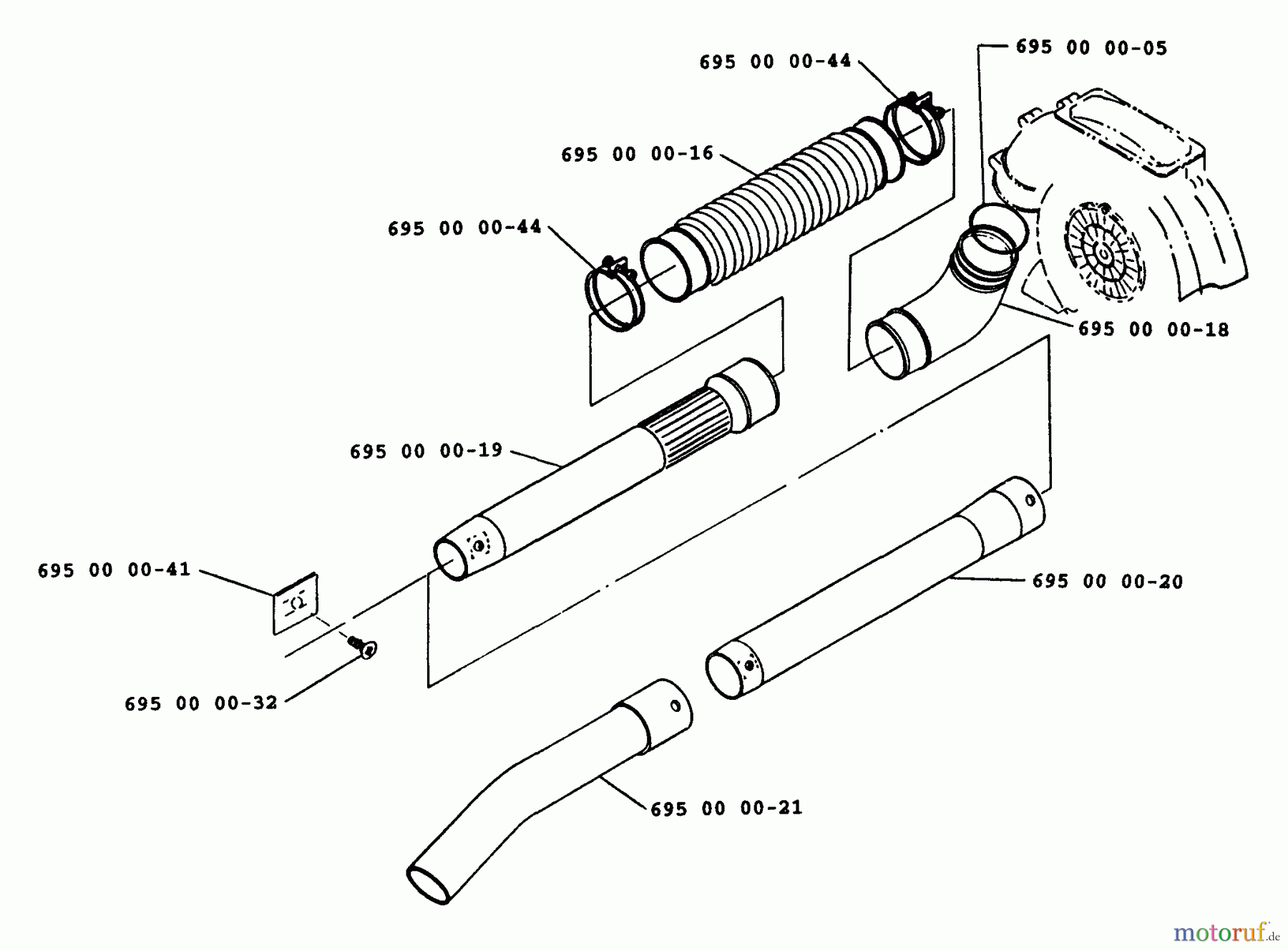 Husqvarna Bläser / Sauger / Häcksler / Mulchgeräte 40 B - Husqvarna Backpack Blower (1991-12 & After) Blower Tubes