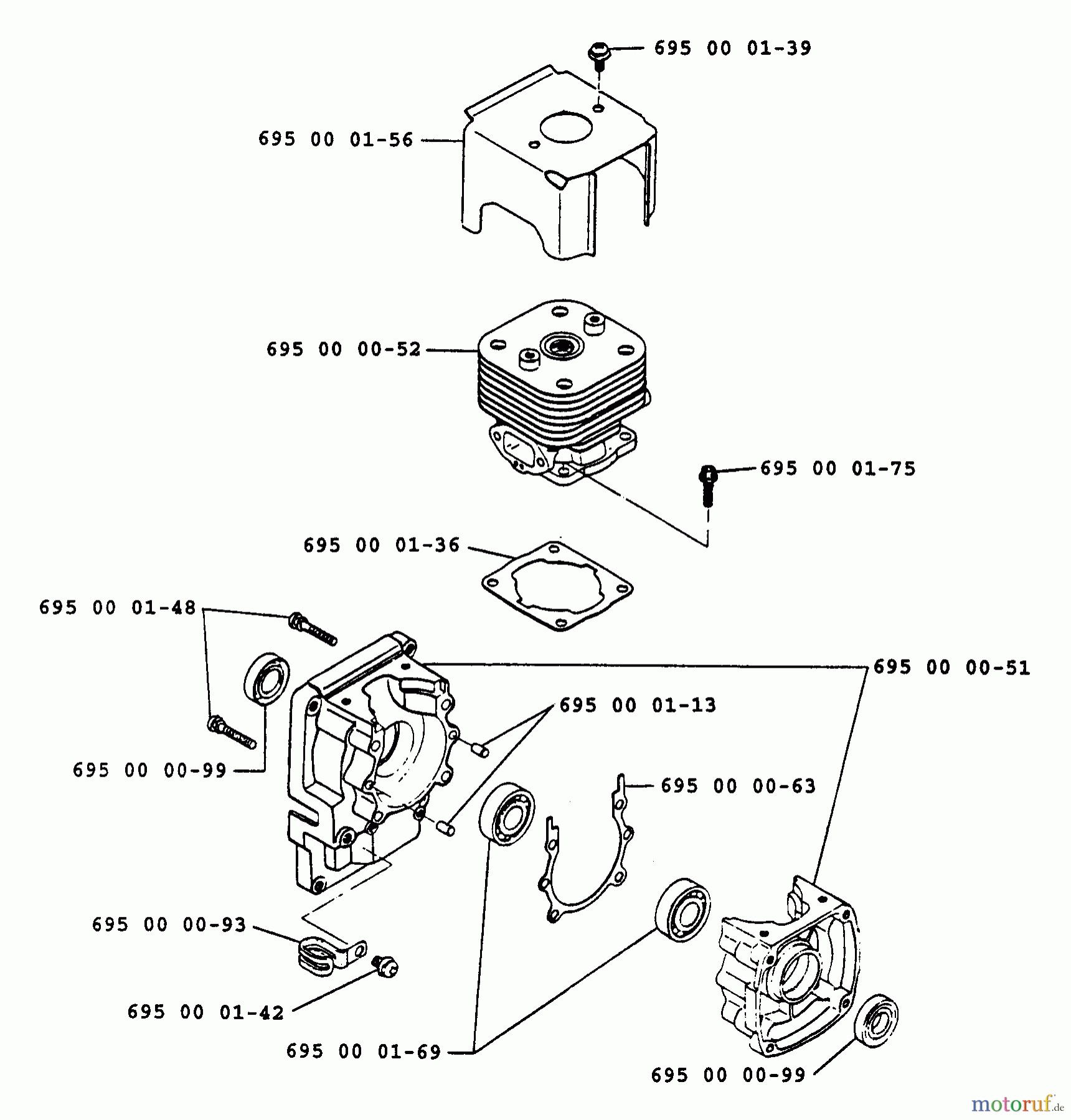Husqvarna Bläser / Sauger / Häcksler / Mulchgeräte 40 B - Husqvarna Backpack Blower (1991-12 & After) Cylinder & Crankcase