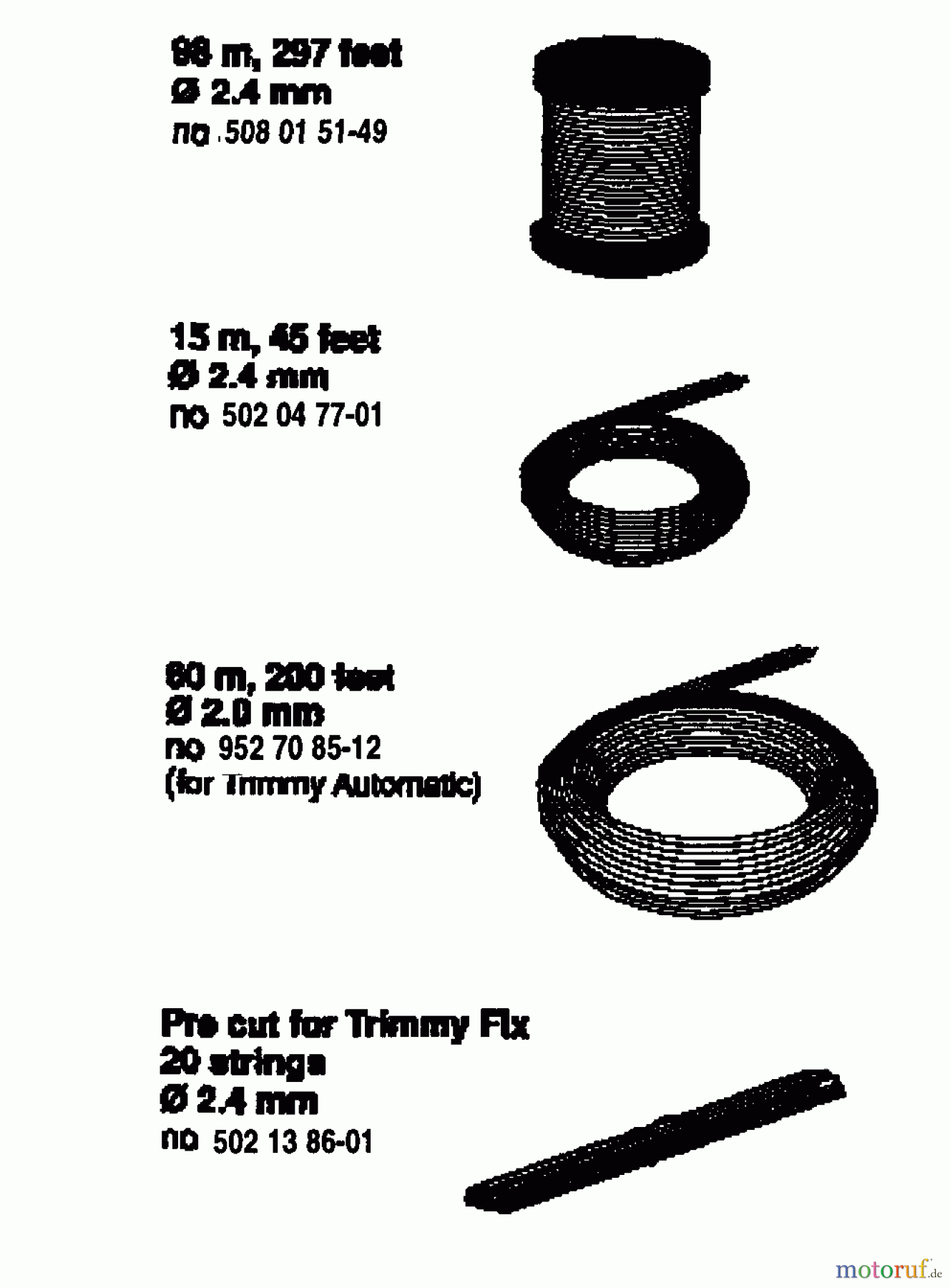 Husqvarna Zubehör Husqvarna Clearing Saw Accessories (1991-04 & After) Nylon Cords