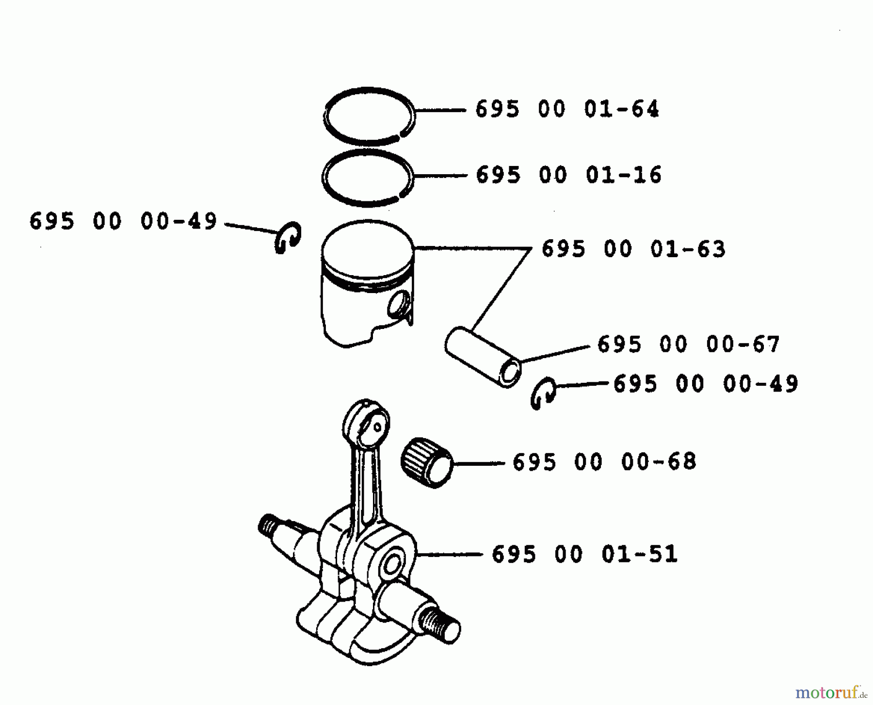 Husqvarna Bläser / Sauger / Häcksler / Mulchgeräte 40 B - Husqvarna Backpack Blower (1991-12 & After) Piston & Crankshaft