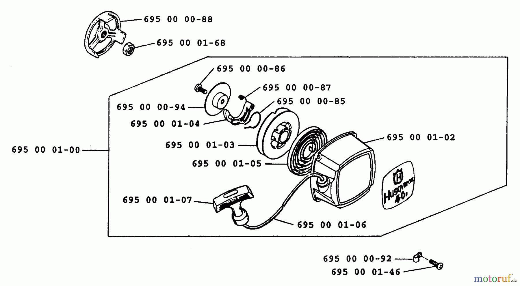 Husqvarna Bläser / Sauger / Häcksler / Mulchgeräte 40 B - Husqvarna Backpack Blower (1991-12 & After) Starter Assy.
