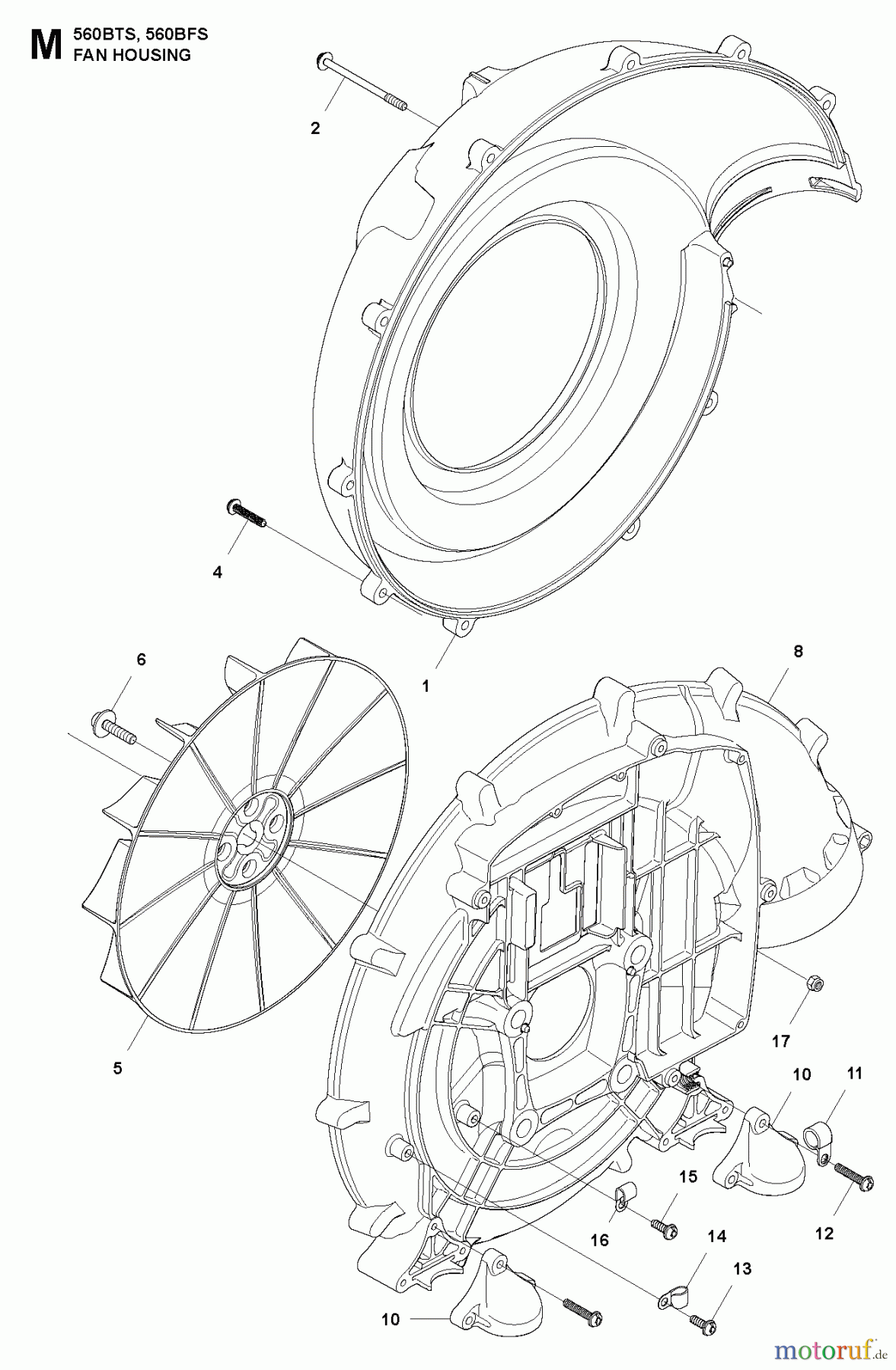 Husqvarna Bläser / Sauger / Häcksler / Mulchgeräte 560 BFS - Husqvarna Backpack Blower (2011-10 & After) FAN