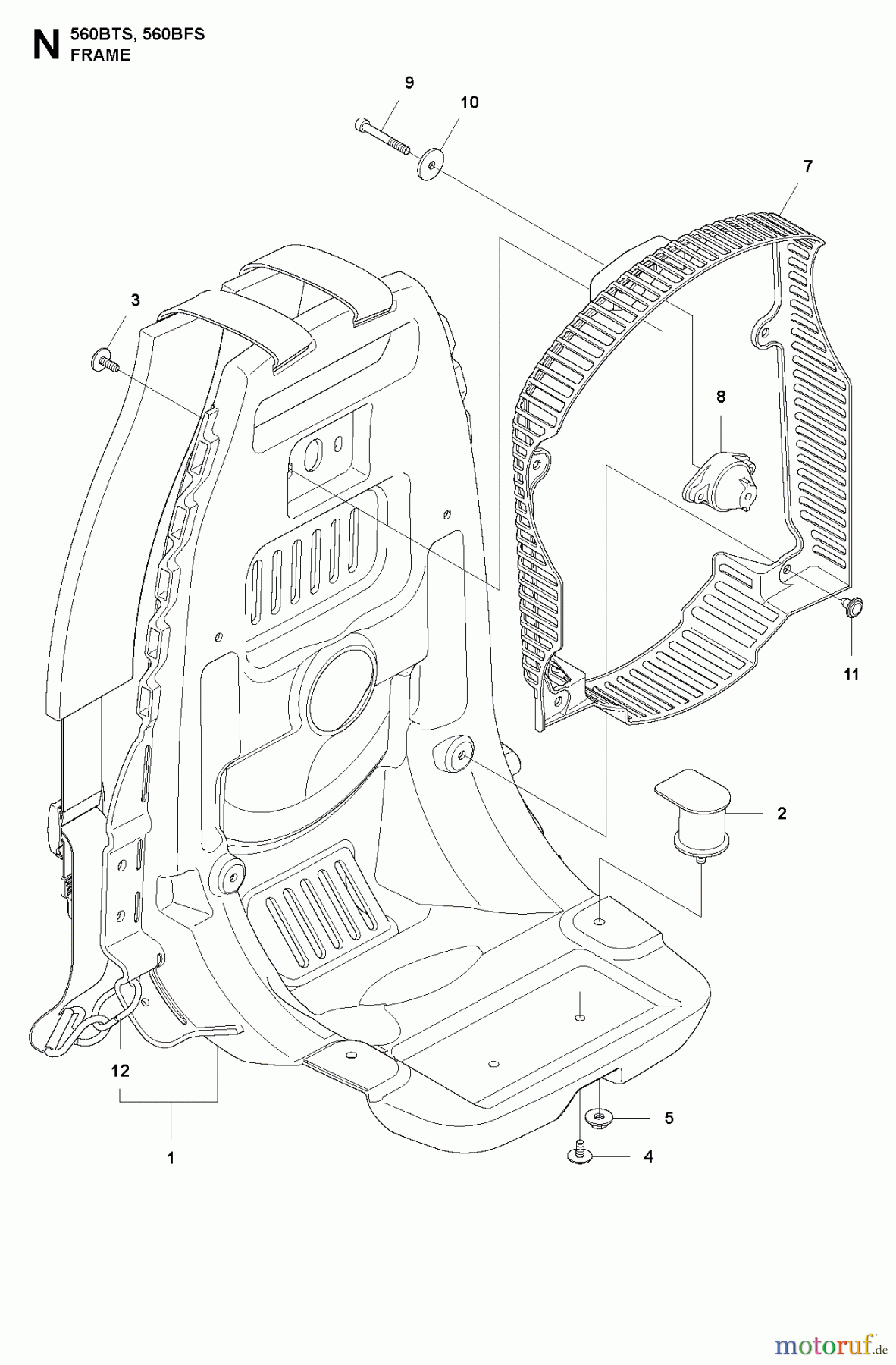 Husqvarna Bläser / Sauger / Häcksler / Mulchgeräte 560 BTS - Husqvarna Backpack Blower (2011-10 & After) FRAME