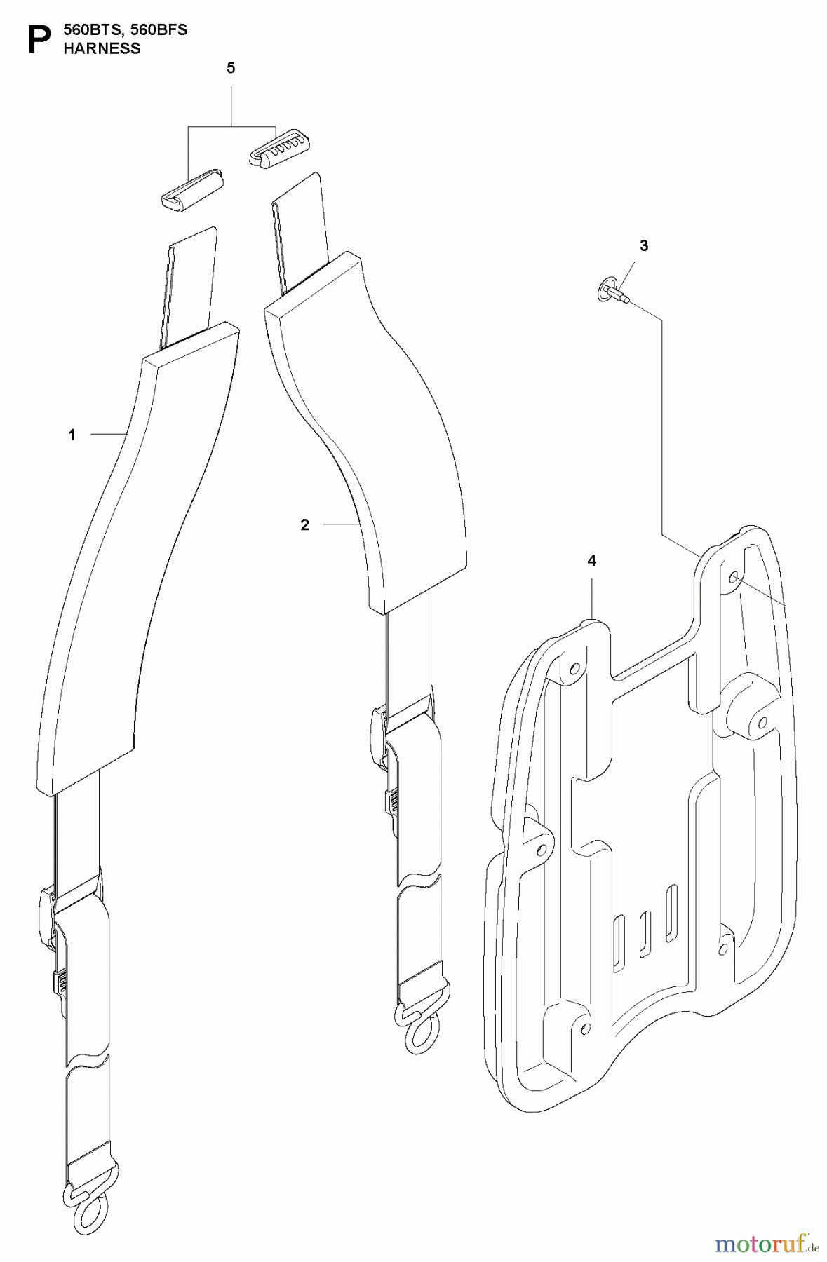 Husqvarna Bläser / Sauger / Häcksler / Mulchgeräte 560 BFS - Husqvarna Backpack Blower (2011-10 & After) HARNESS
