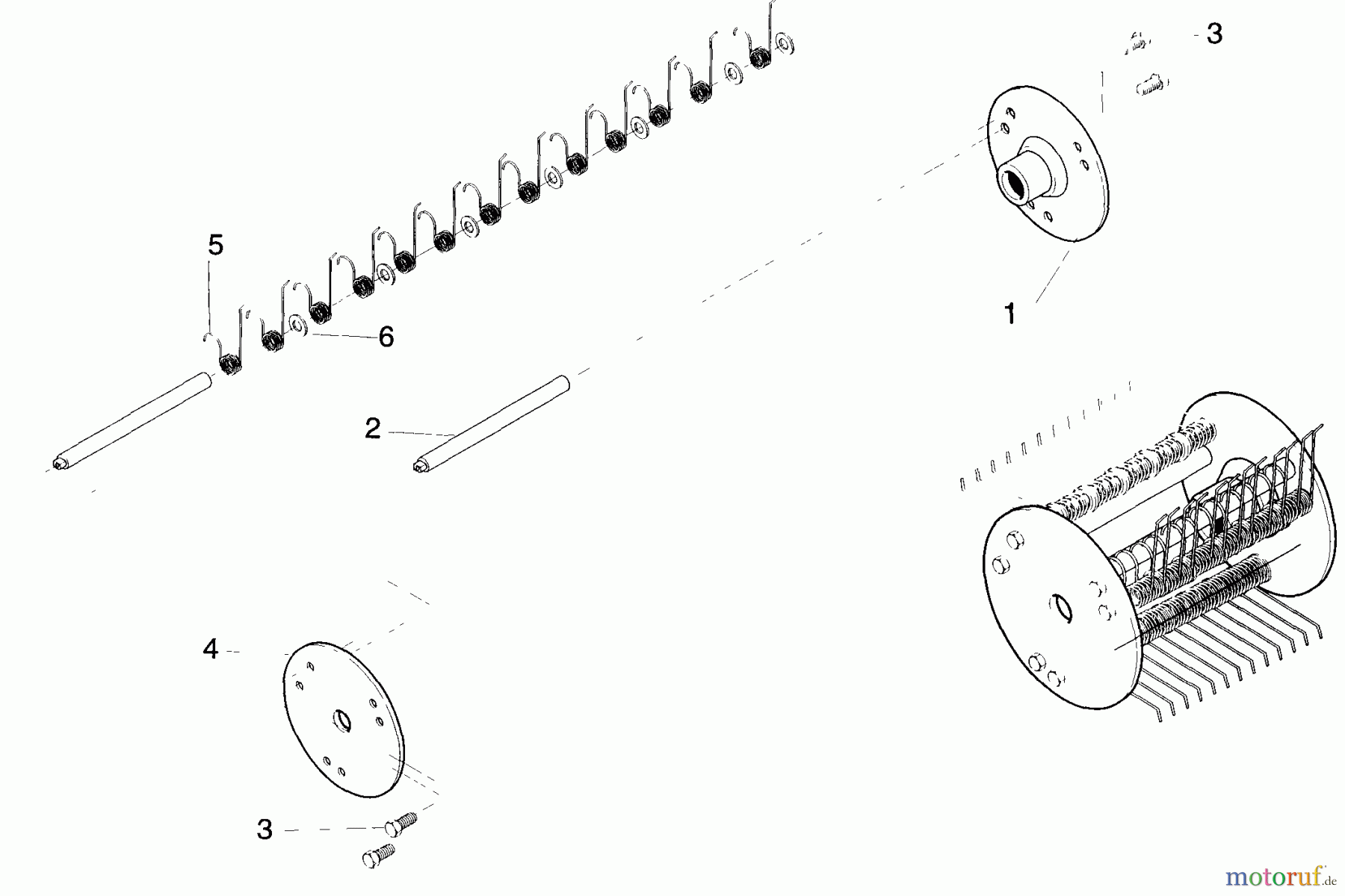 Husqvarna Zubehör Husqvarna Dethatcher Attachment for CT 16 (1996-11 & After) Tine, Assembly