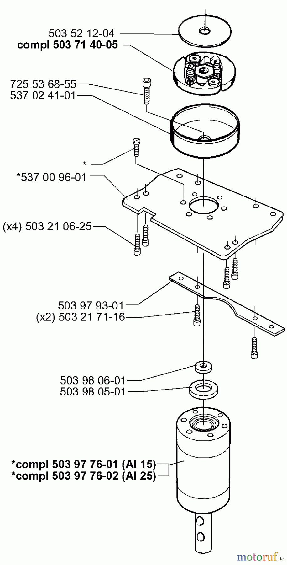 Husqvarna Bohrer / Erdbohrer 225 AI 15 - Husqvarna Ice Auger (2008-04 & After) Clutch Assembly