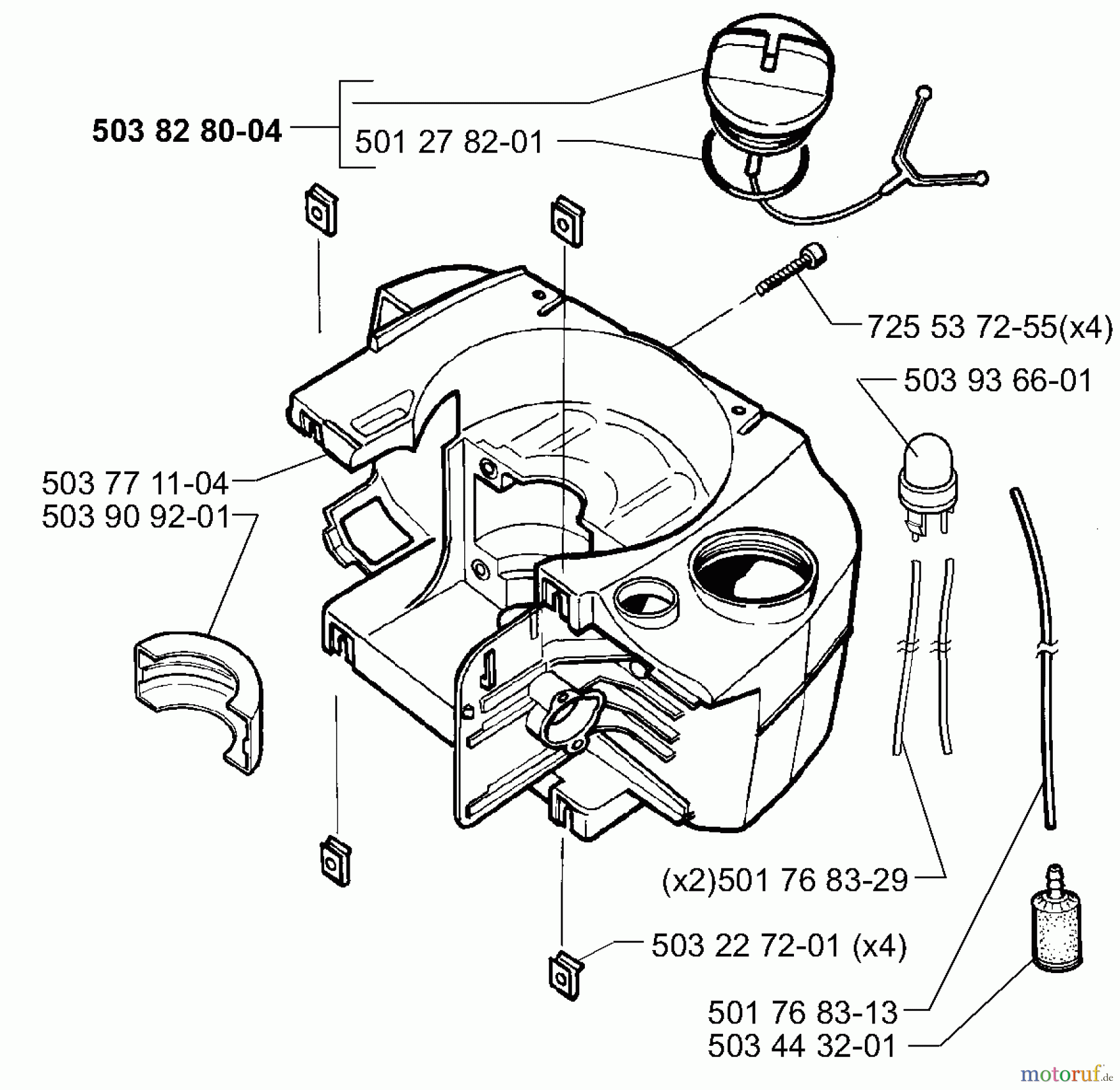 Husqvarna Bohrer / Erdbohrer 225 AI 25 - Husqvarna Ice Auger (2008-04 & After) Fuel Tank