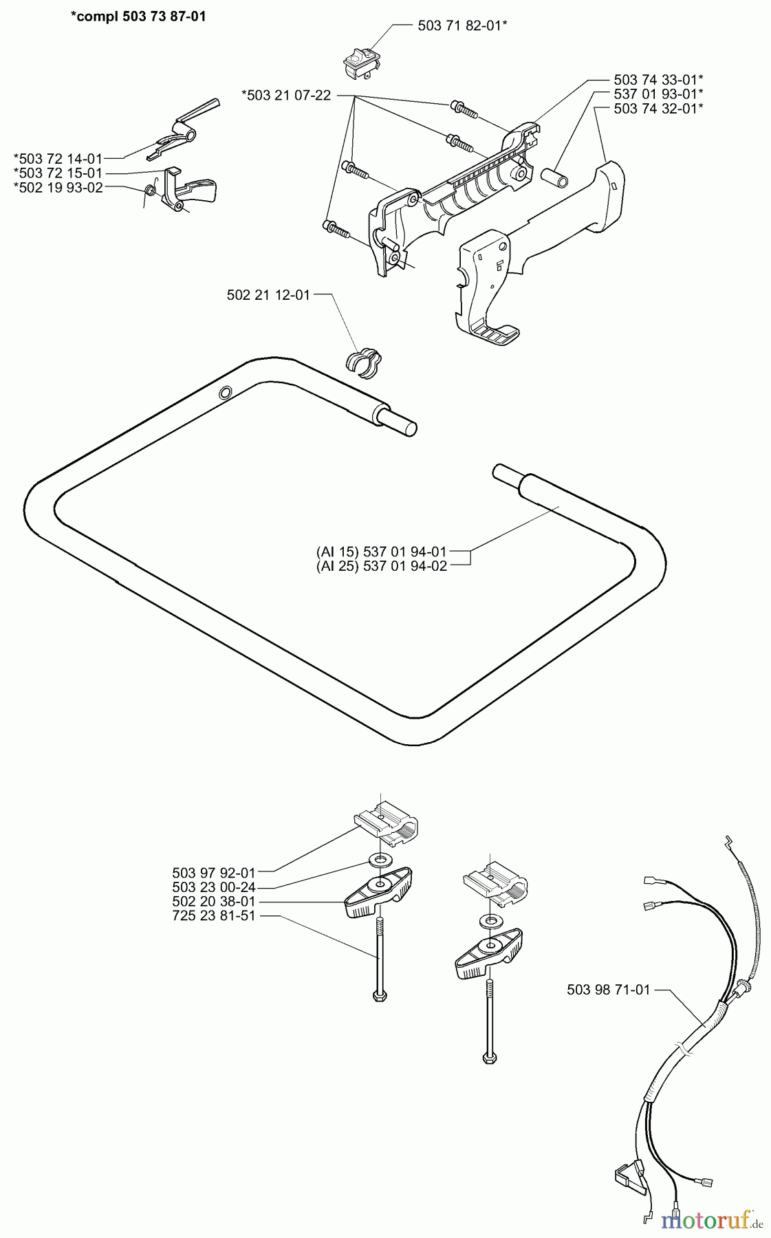 Husqvarna Bohrer / Erdbohrer 225 AI 25 - Husqvarna Ice Auger (2008-04 & After) Handle Assembly