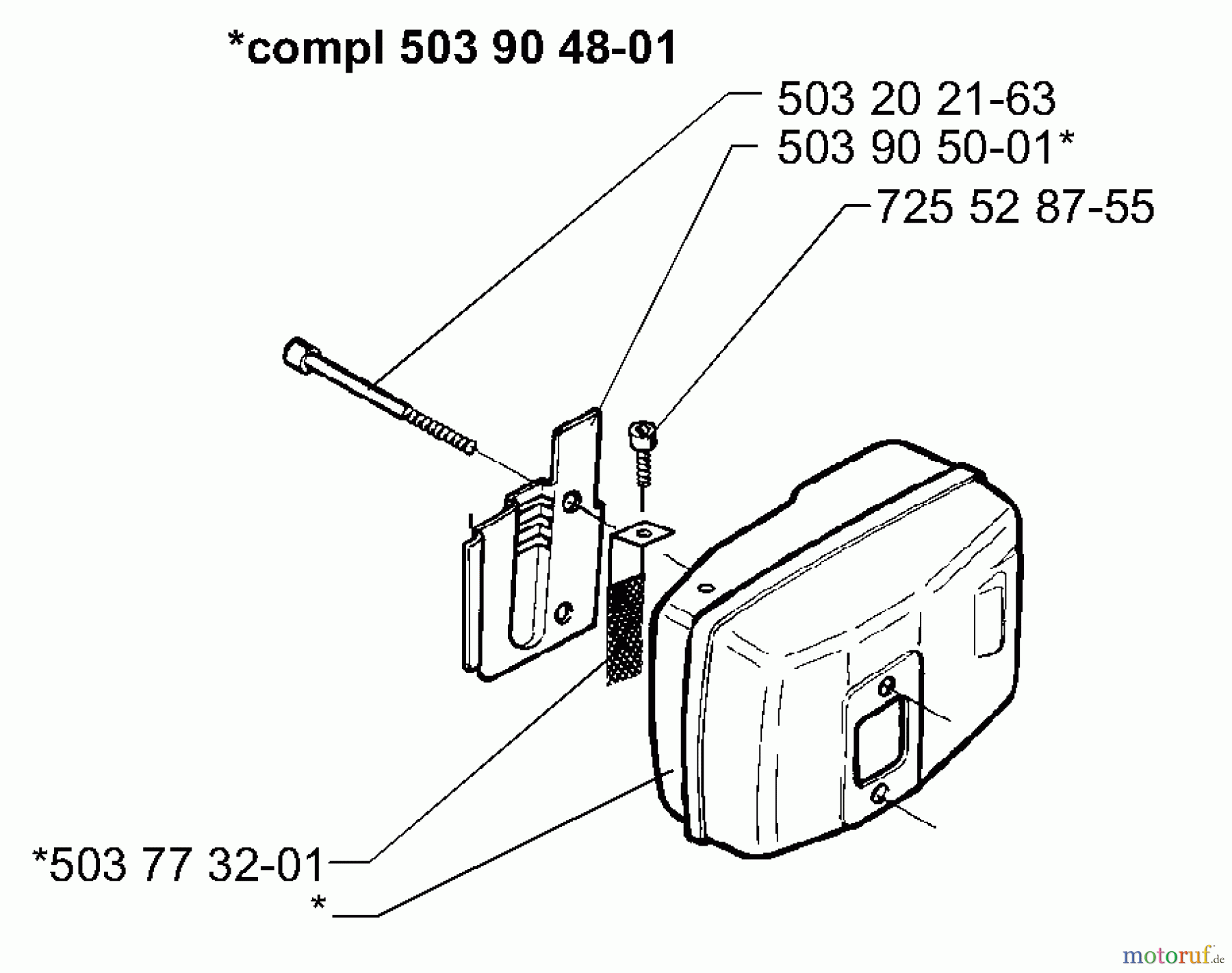 Husqvarna Bohrer / Erdbohrer 225 AI 15 - Husqvarna Ice Auger (2008-04 & After) Muffler