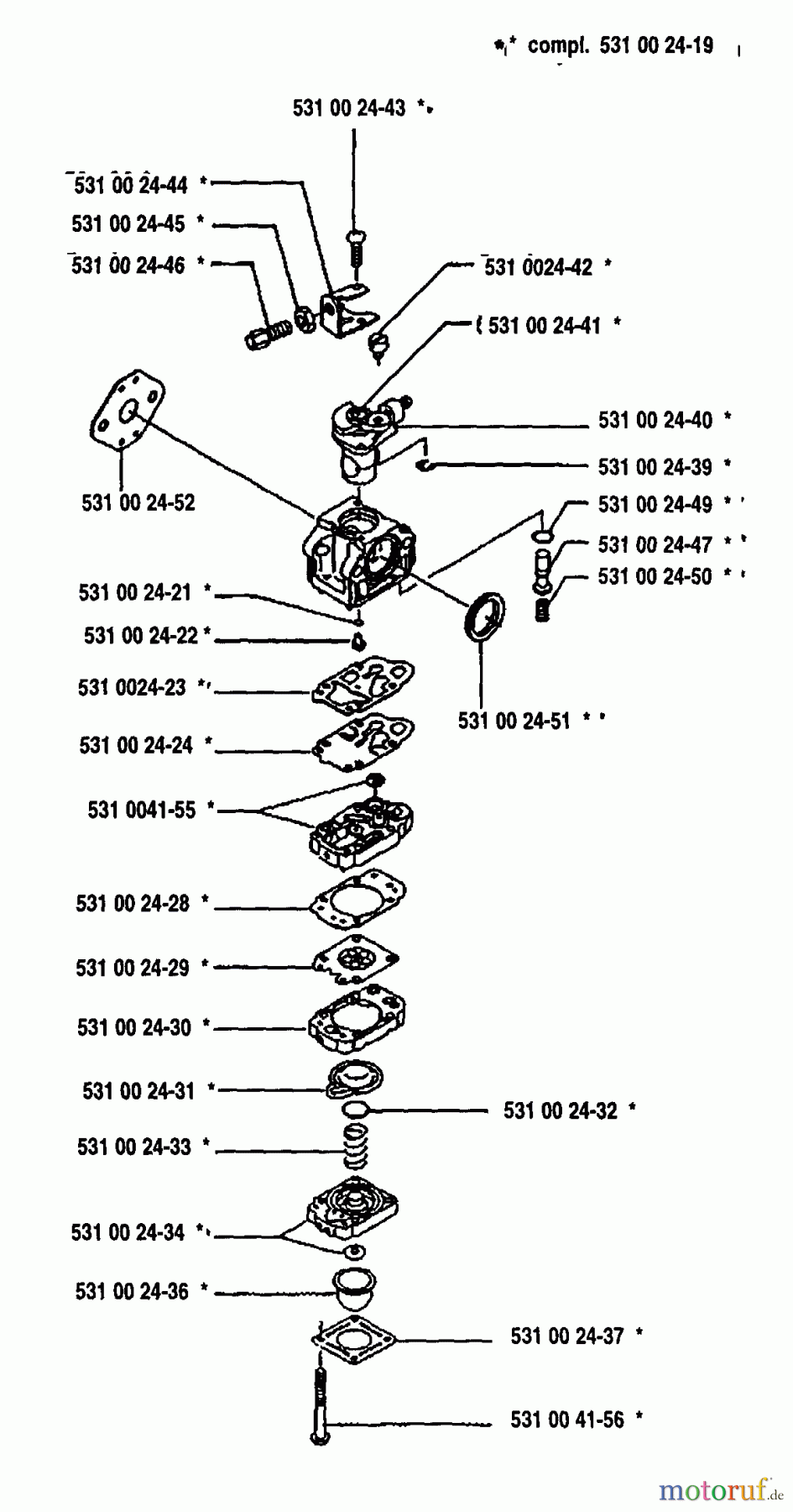Husqvarna Kantenschneider 125 E - Husqvarna Handheld Edger (1993-04 to 2005-08) Carburetor Parts