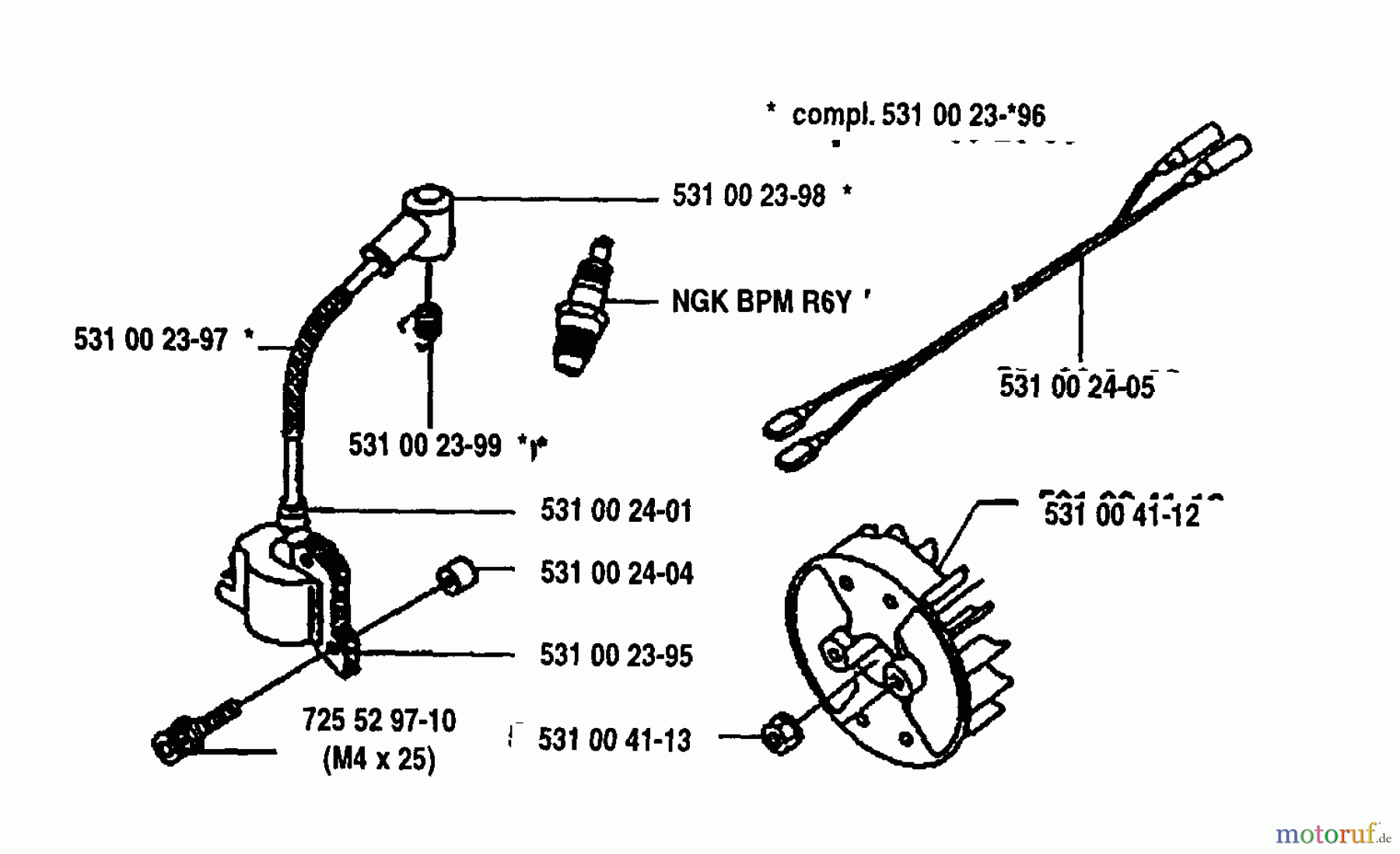 Husqvarna Kantenschneider 125 E - Husqvarna Handheld Edger (1993-04 to 2005-08) Ignition/Flywheel