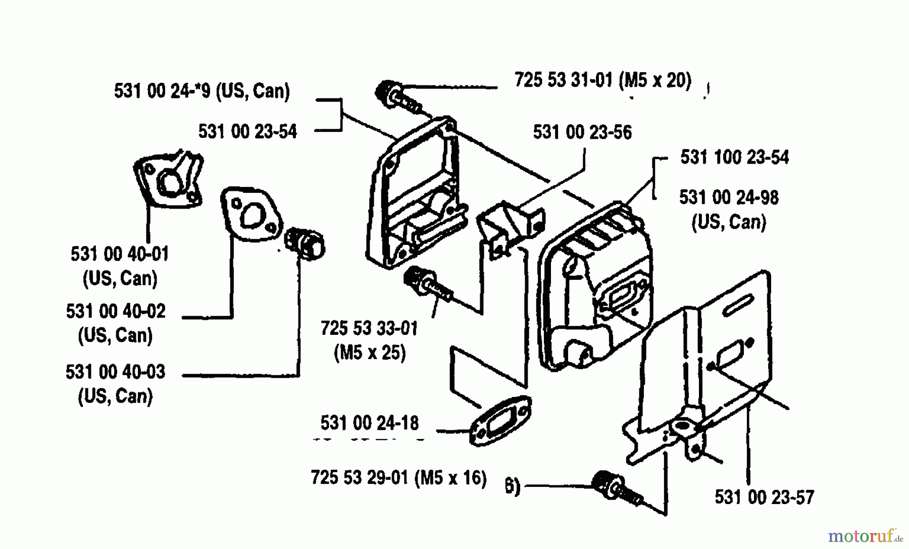 Husqvarna Kantenschneider 125 E - Husqvarna Handheld Edger (1993-04 to 2005-08) Muffler