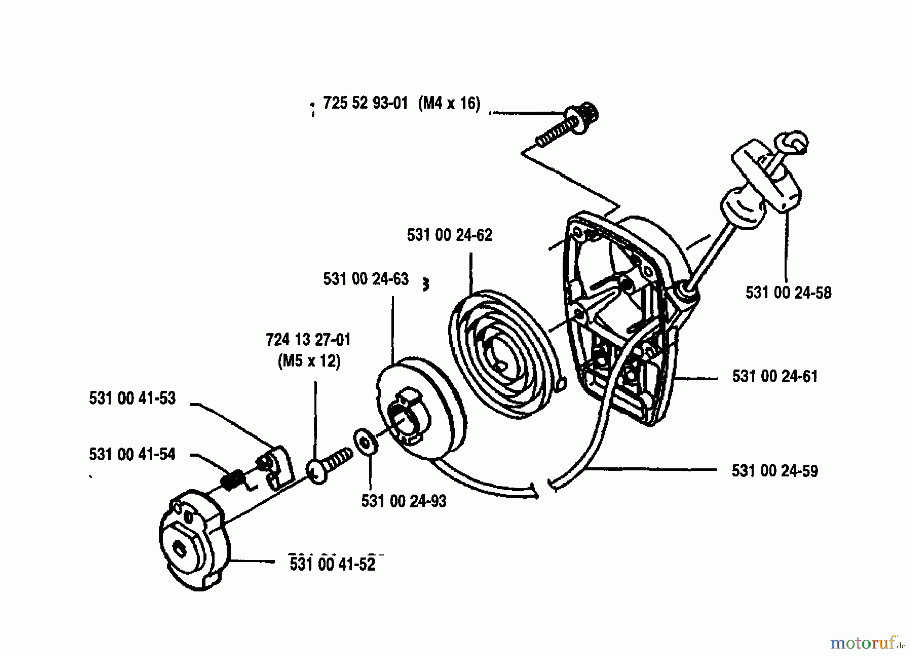 Husqvarna Kantenschneider 125 E - Husqvarna Handheld Edger (1993-04 to 2005-08) Starter Assembly