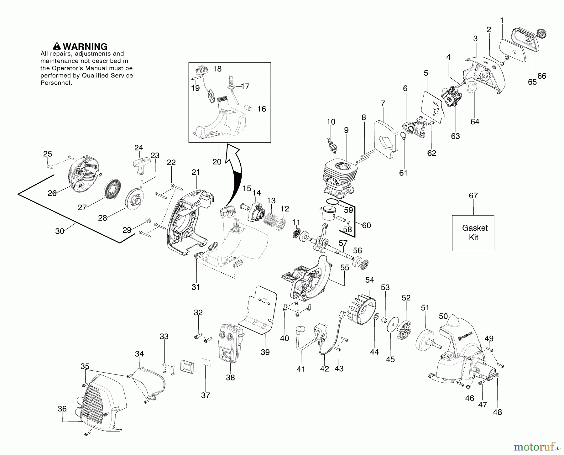 Husqvarna Kantenschneider 125 E - Husqvarna Handheld Edger (2006-01 to 2009-08) Engine, Fuel Tank & Ignition