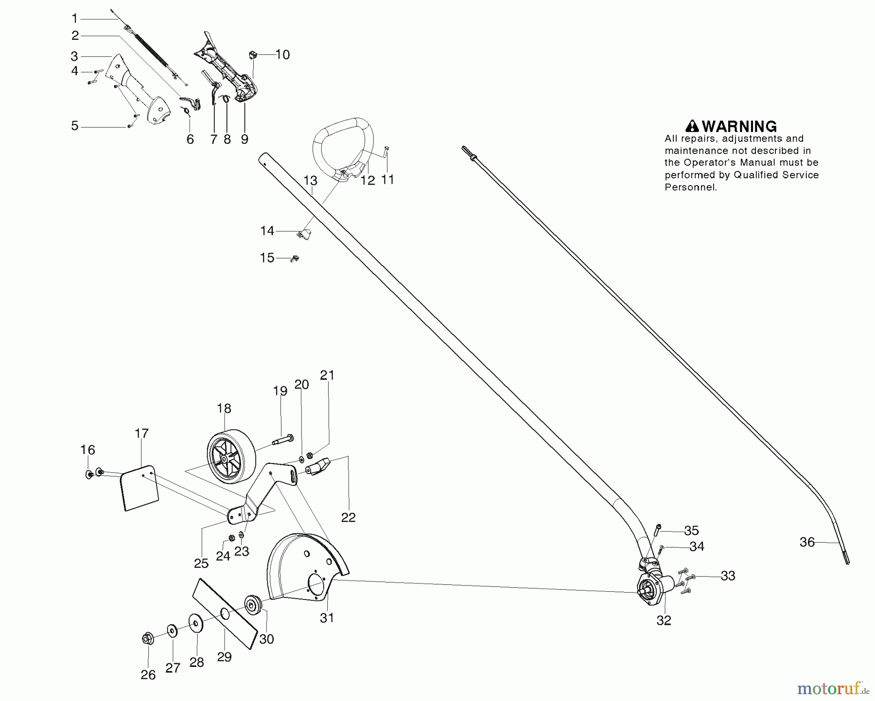 Husqvarna Kantenschneider 125 E - Husqvarna Handheld Edger (2008-01 & After) Gearbox/Shaft/Handles