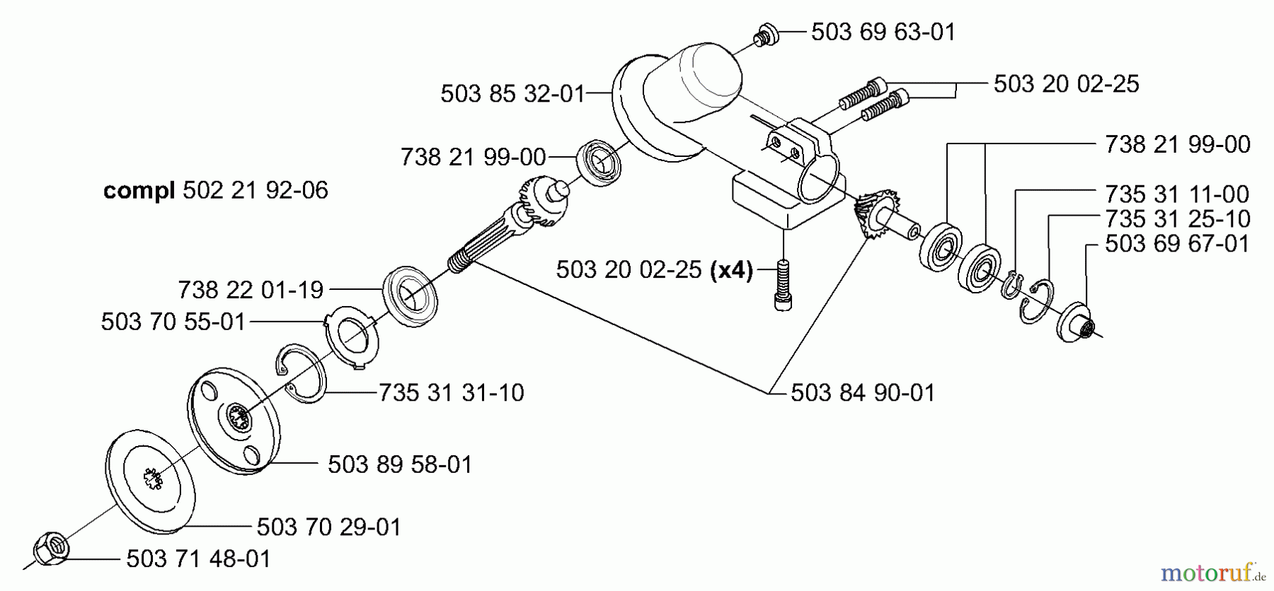 Husqvarna Kantenschneider 225 E - Husqvarna Handheld Edger (2000-10 & After) Gearhead
