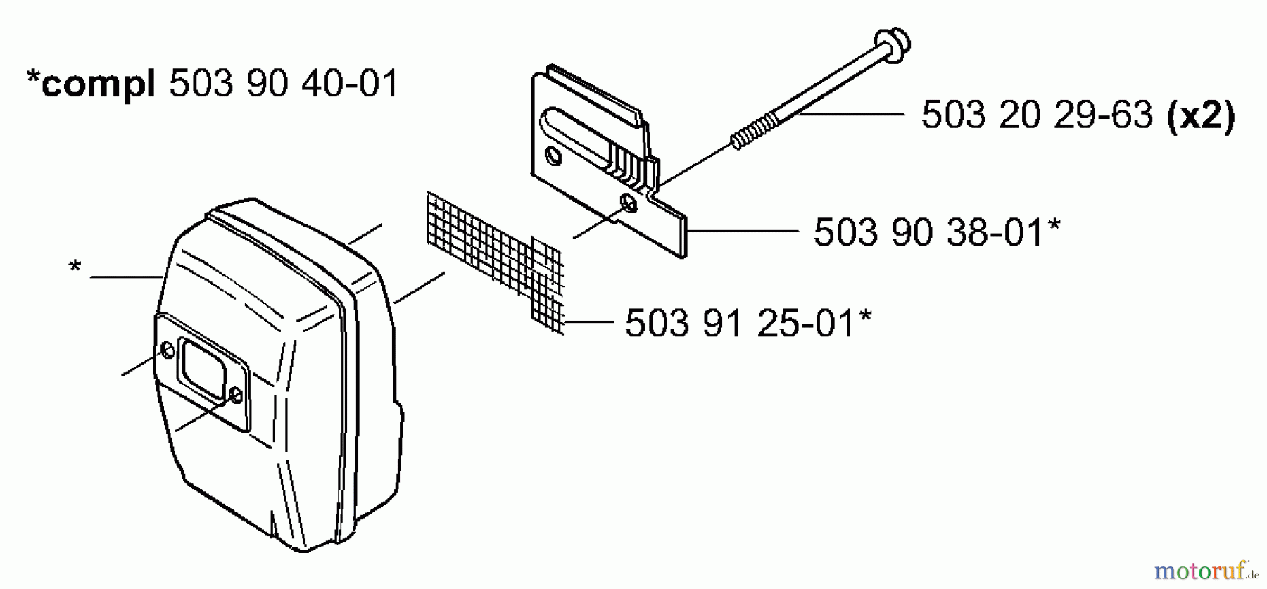 Husqvarna Kantenschneider 225 E - Husqvarna Handheld Edger (2000-10 & After) Muffler