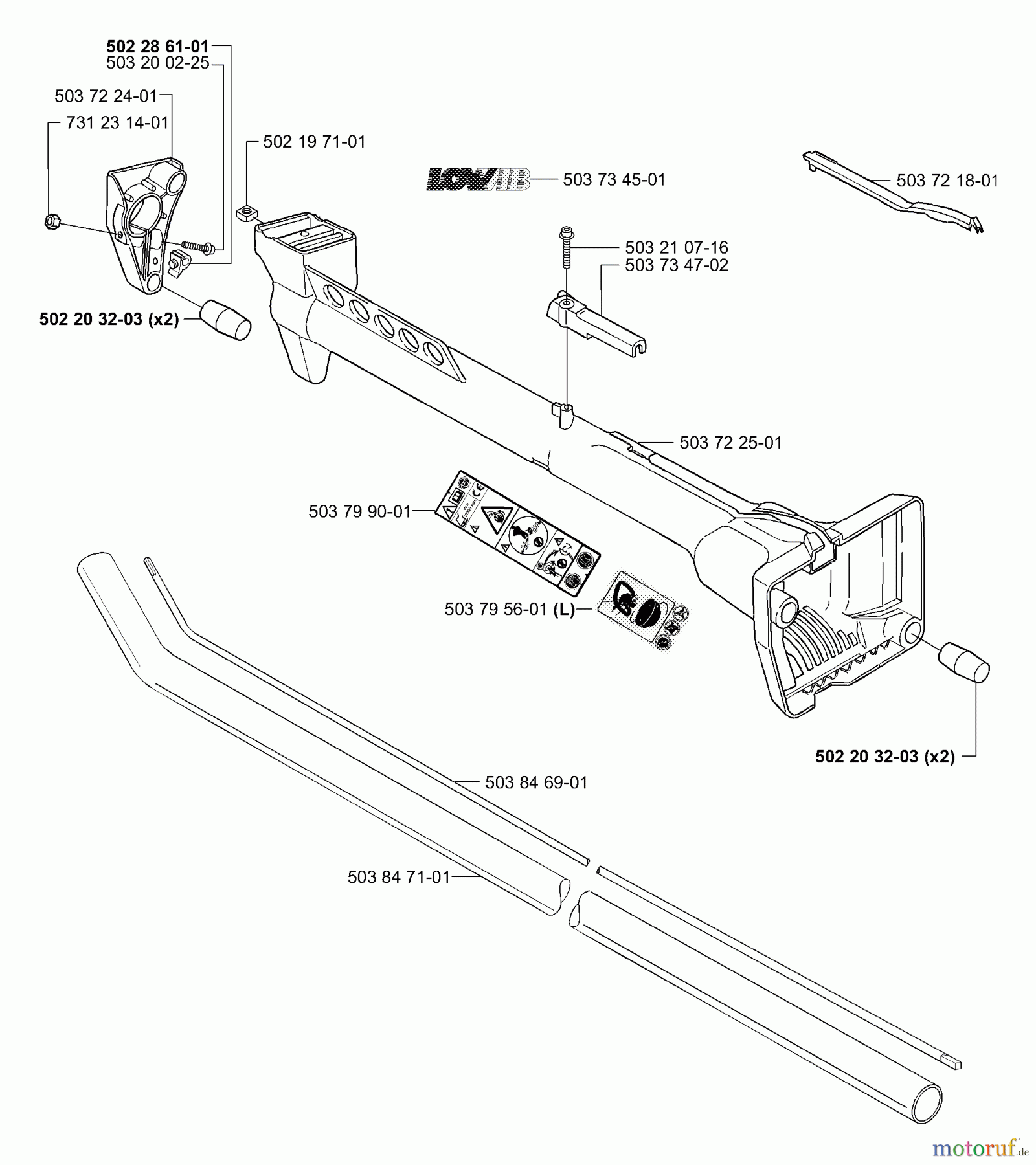 Husqvarna Kantenschneider 225 E - Husqvarna Handheld Edger (2000-10 & After) Tube/Shaft/Housing