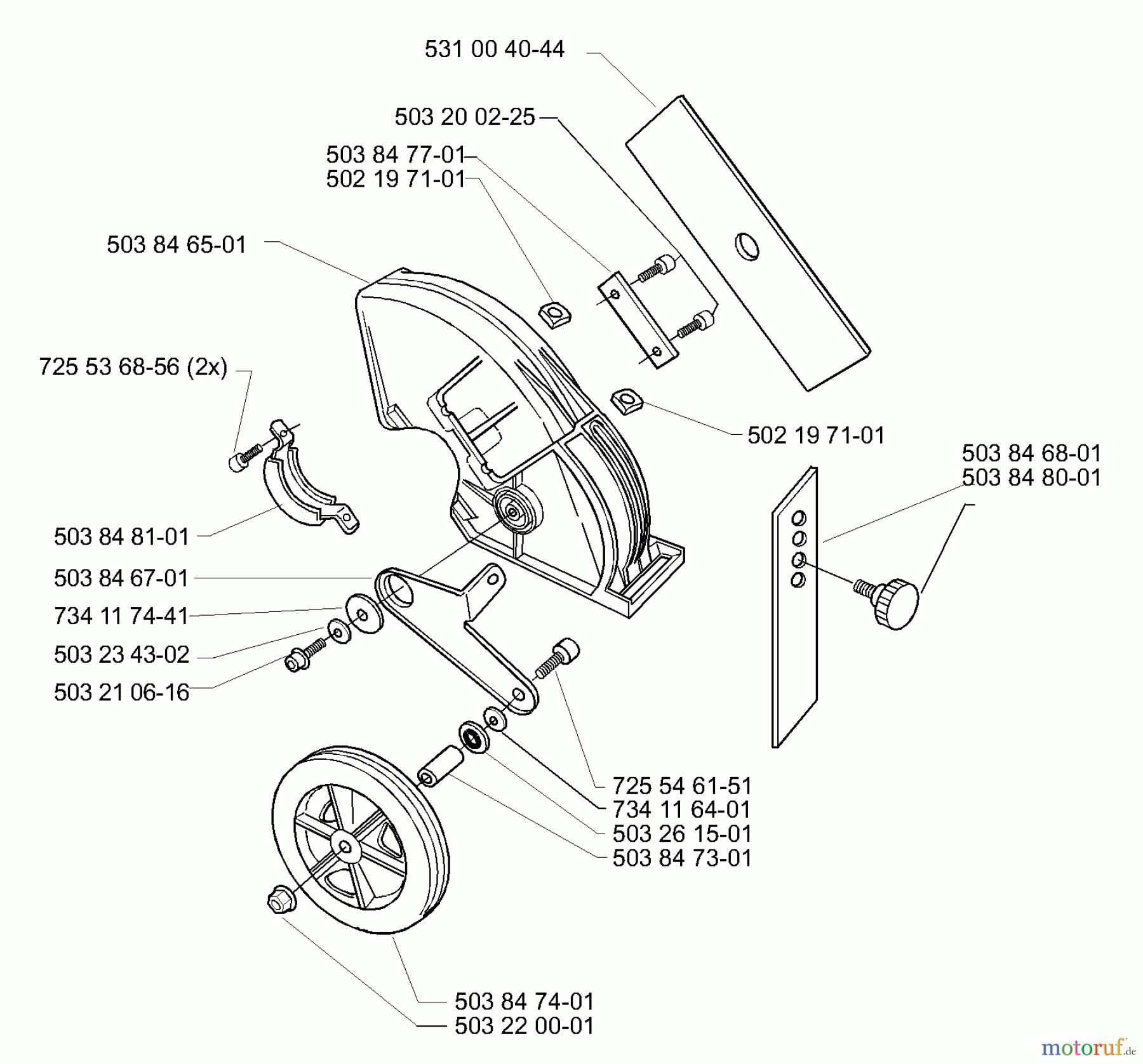 Husqvarna Kantenschneider 322 E - Husqvarna Handheld Edger (1999-10 to 2000-12) Blade & Guard Assembly